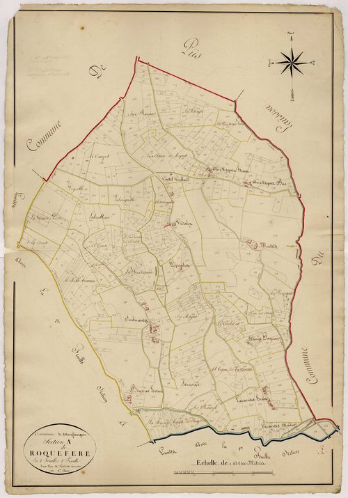 Plan napoléonien, atlas-A1, 1ère feuille Roquefere, Monflanquin