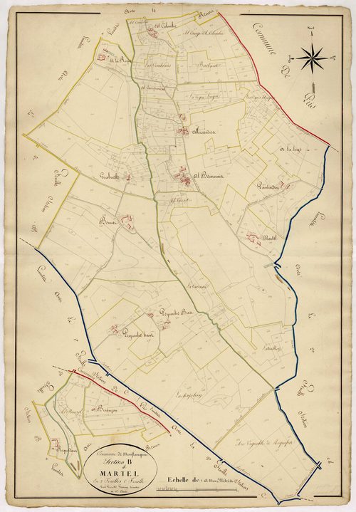 Plan napoléonien, atlas-B1, 1ère feuille Martel, Monflanquin