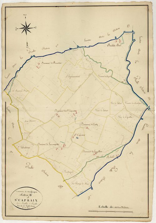Plan napoléonien, atlas-B2, 1ère feuille Saint-Capraix, Monflanquin