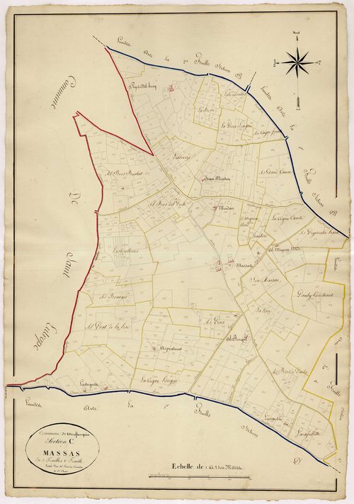 Plan napoléonien, atlas-C1, 1ère feuille Massas, Monflanquin