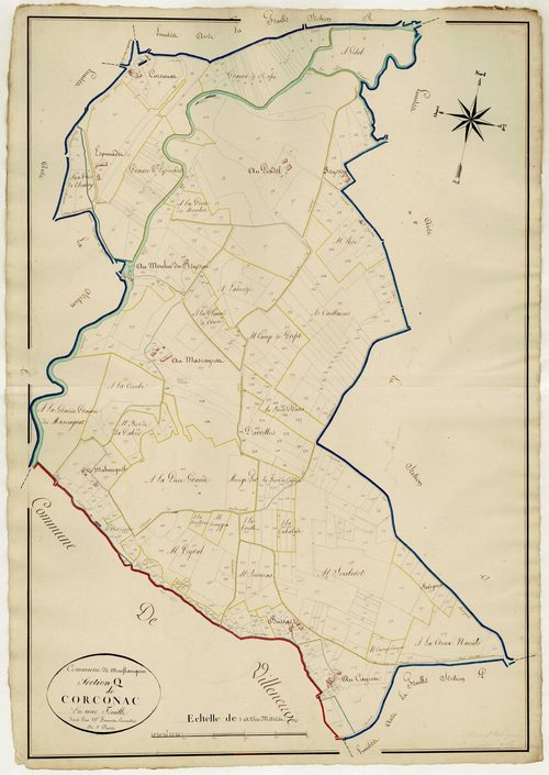 Plan napoléonien, atlas-Q Corconac, Monflanquin