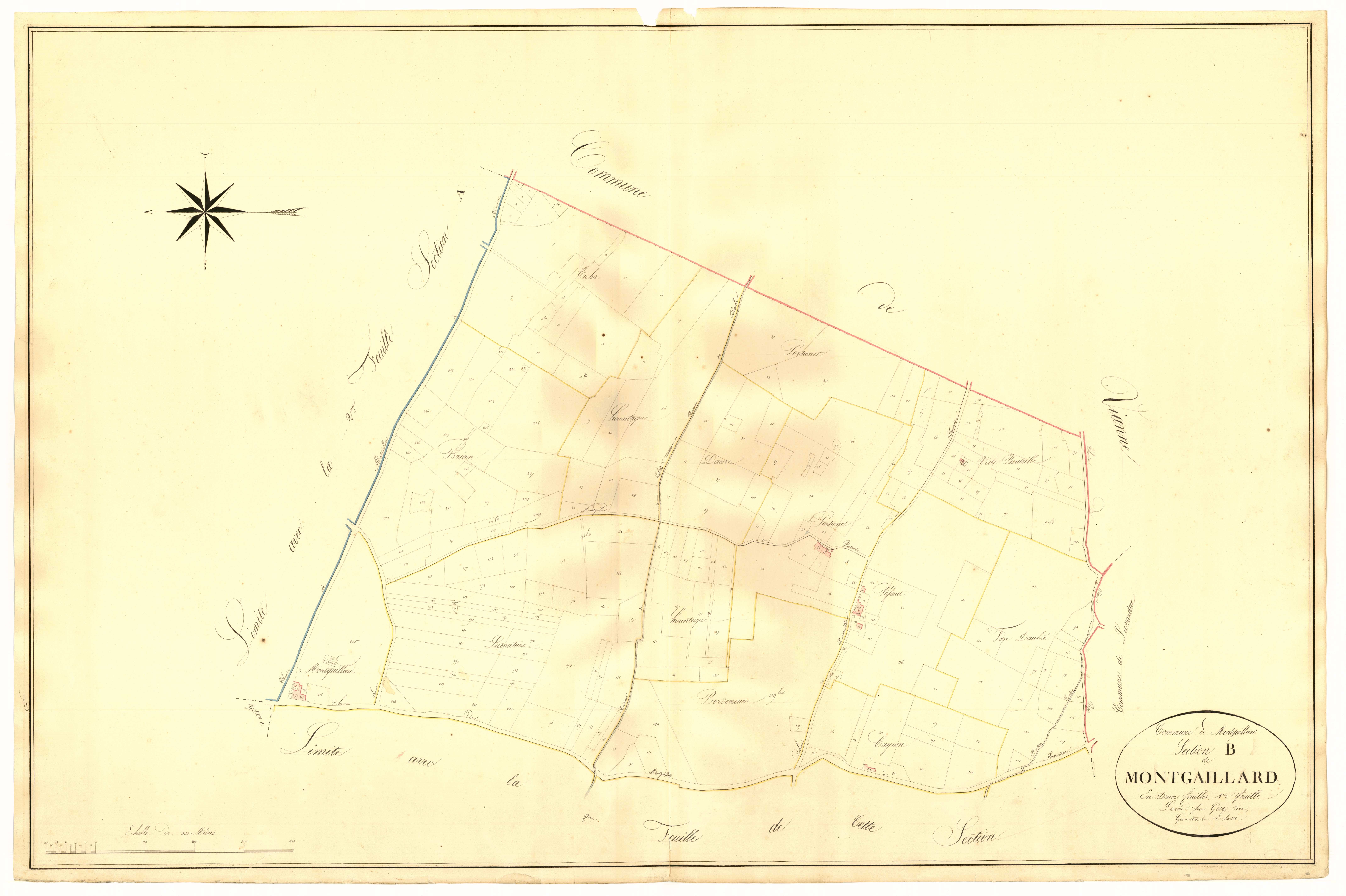 Plan napoléonien, atlas-B1 Montgaillard, Montgaillard-en-Albret