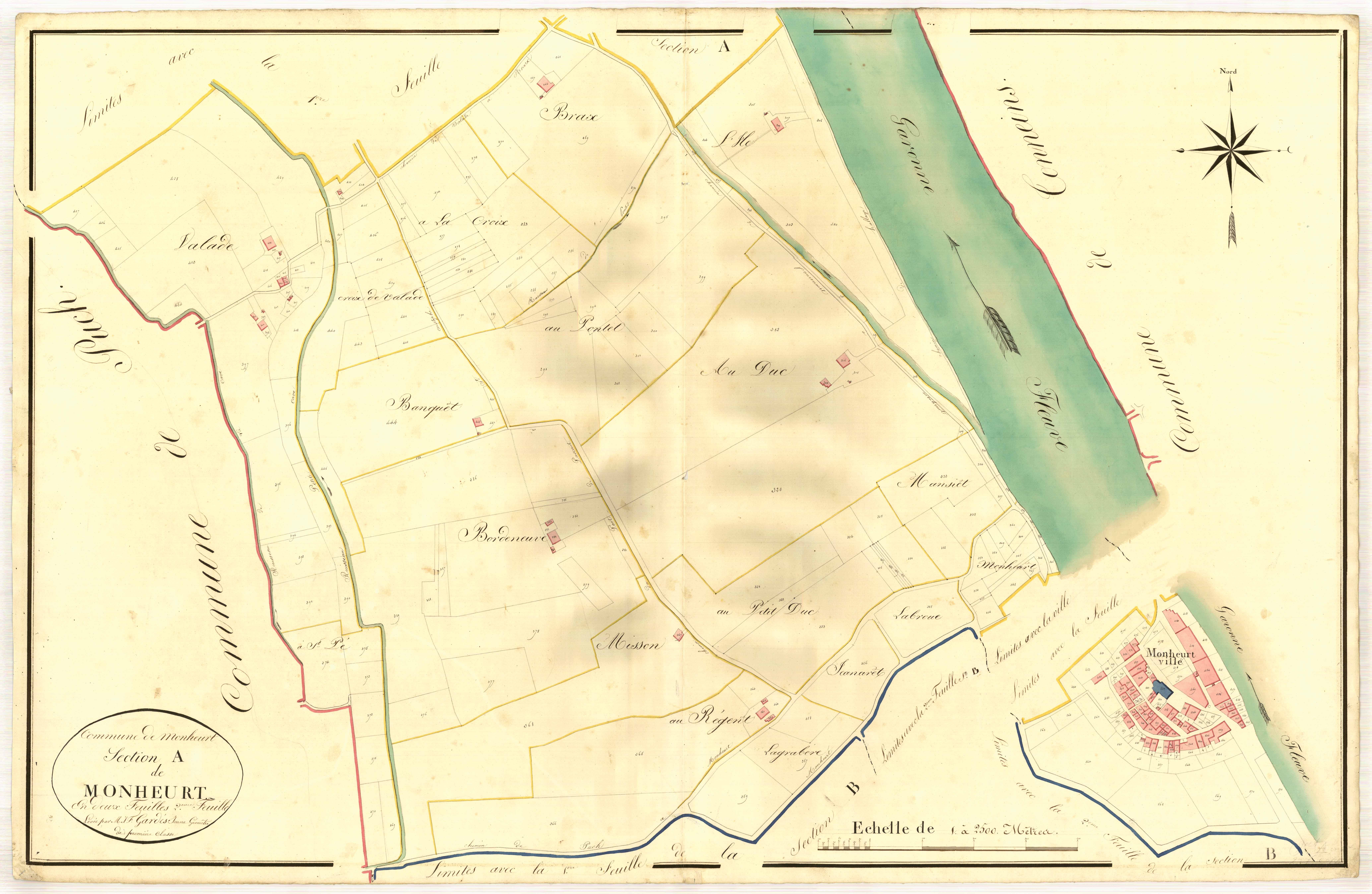 Plan napoléonien, atlas-A2 Monheurt, Monheurt