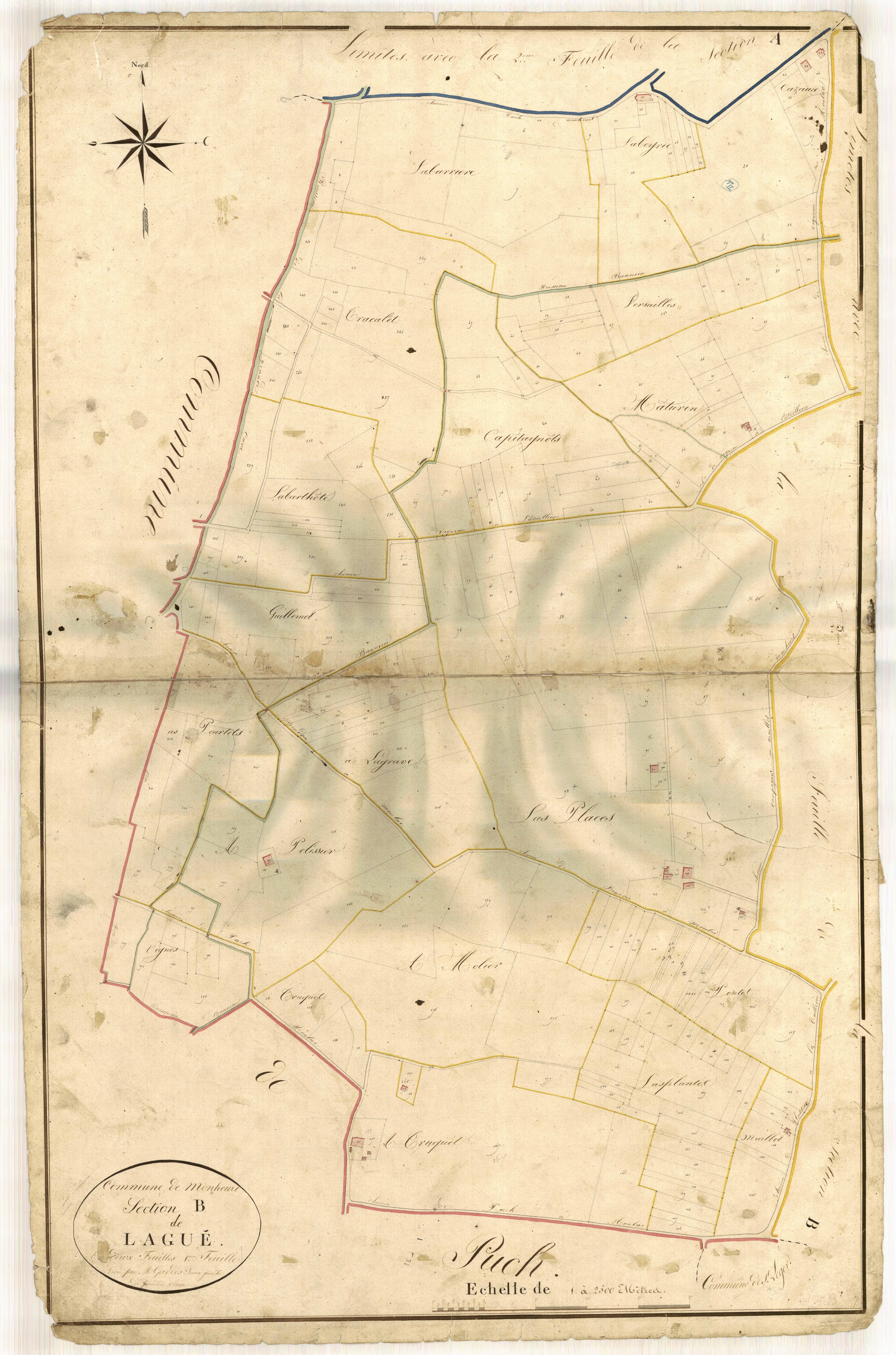 Plan napoléonien-B1 Lagué, Monheurt