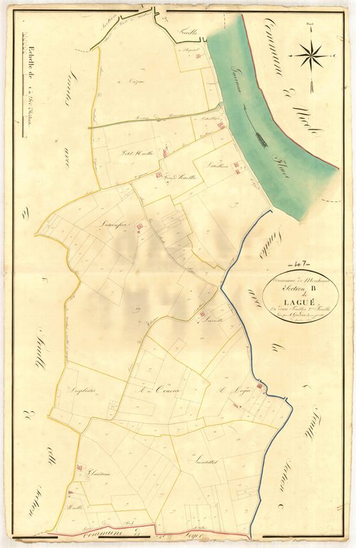 Plan napoléonien, atlas-B2 Lagué, Monheurt