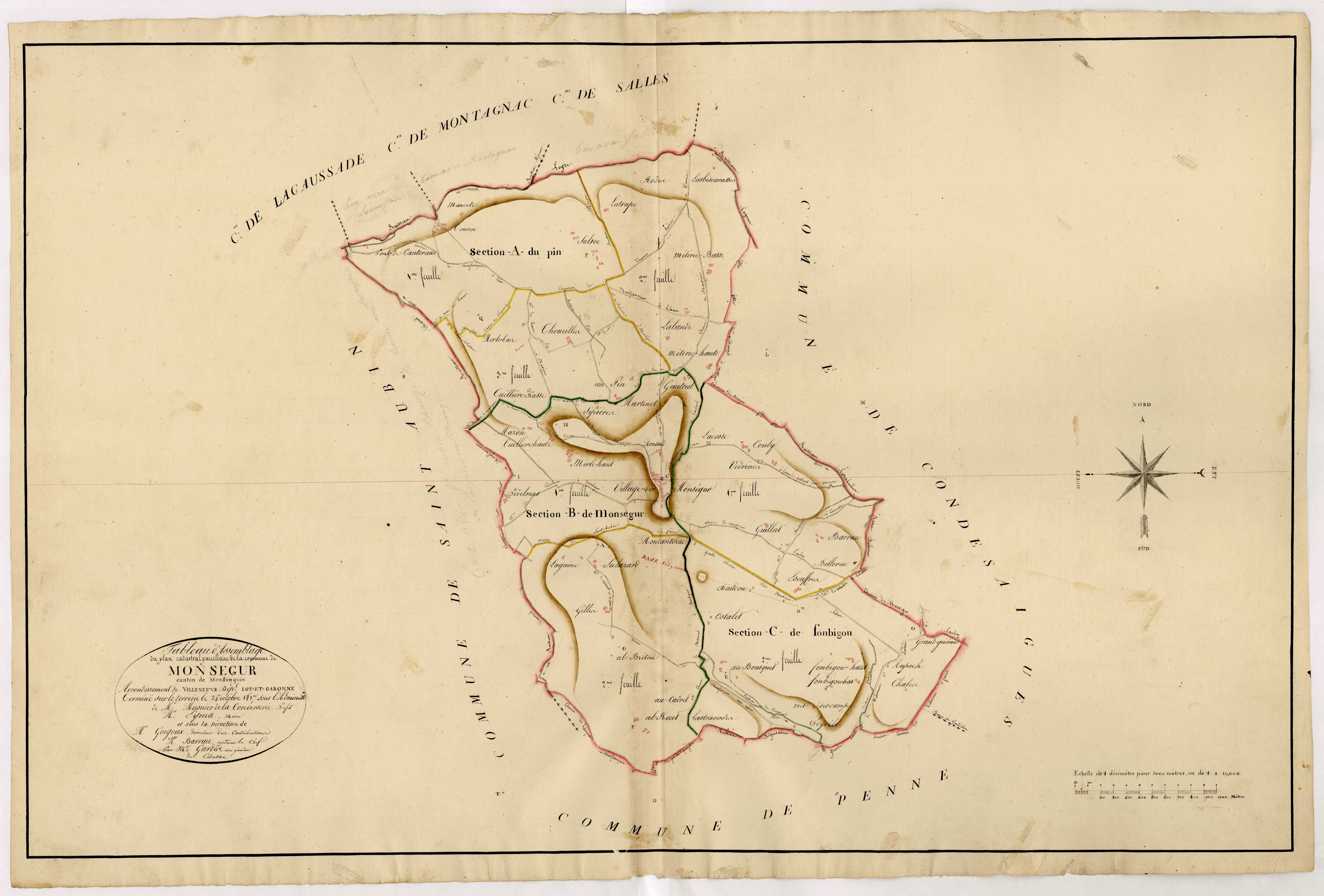 Plan napoléonien, atlas-TA, Monségur