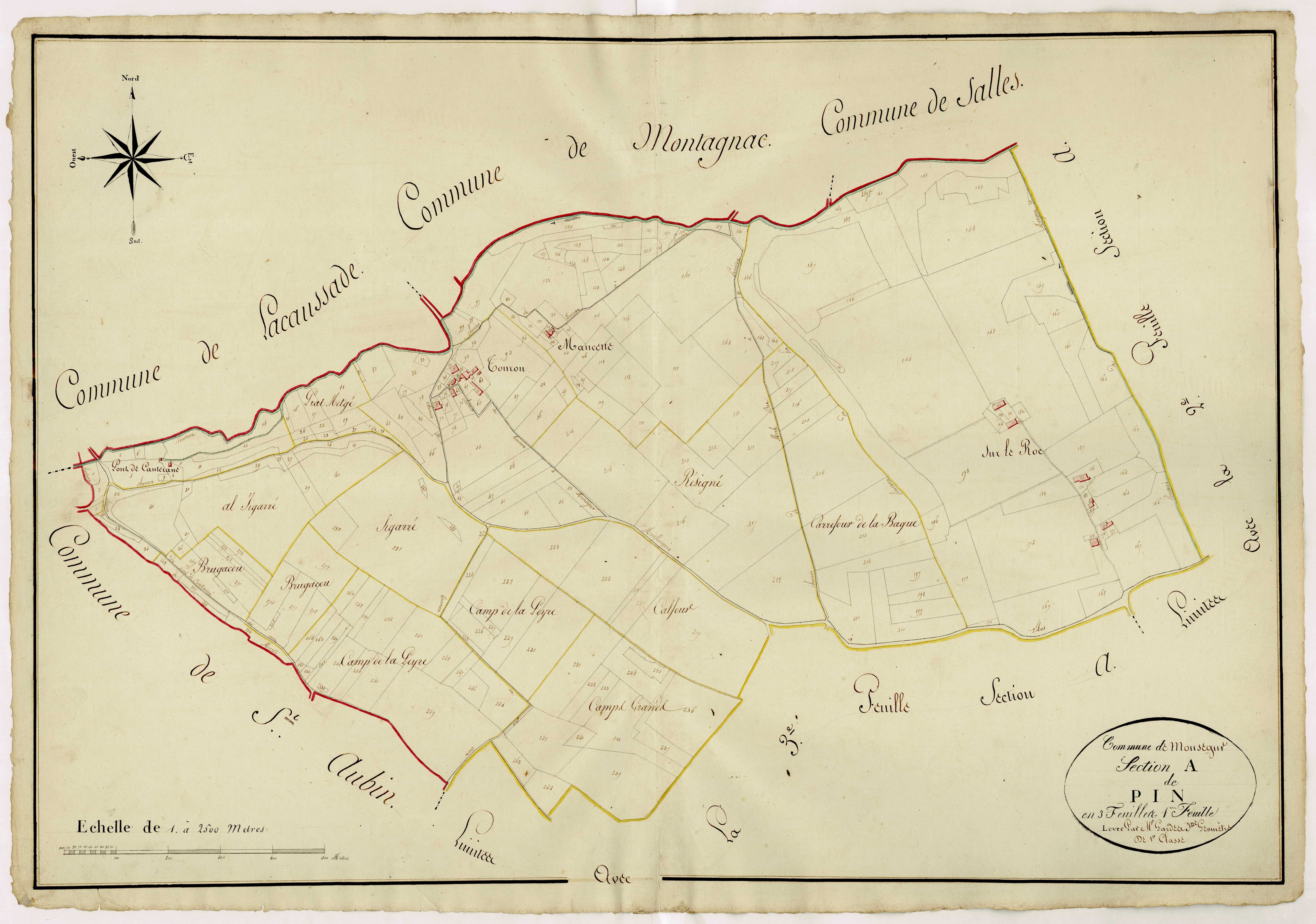 Plan napoléonien, atlas-A1 Pin, Monségur