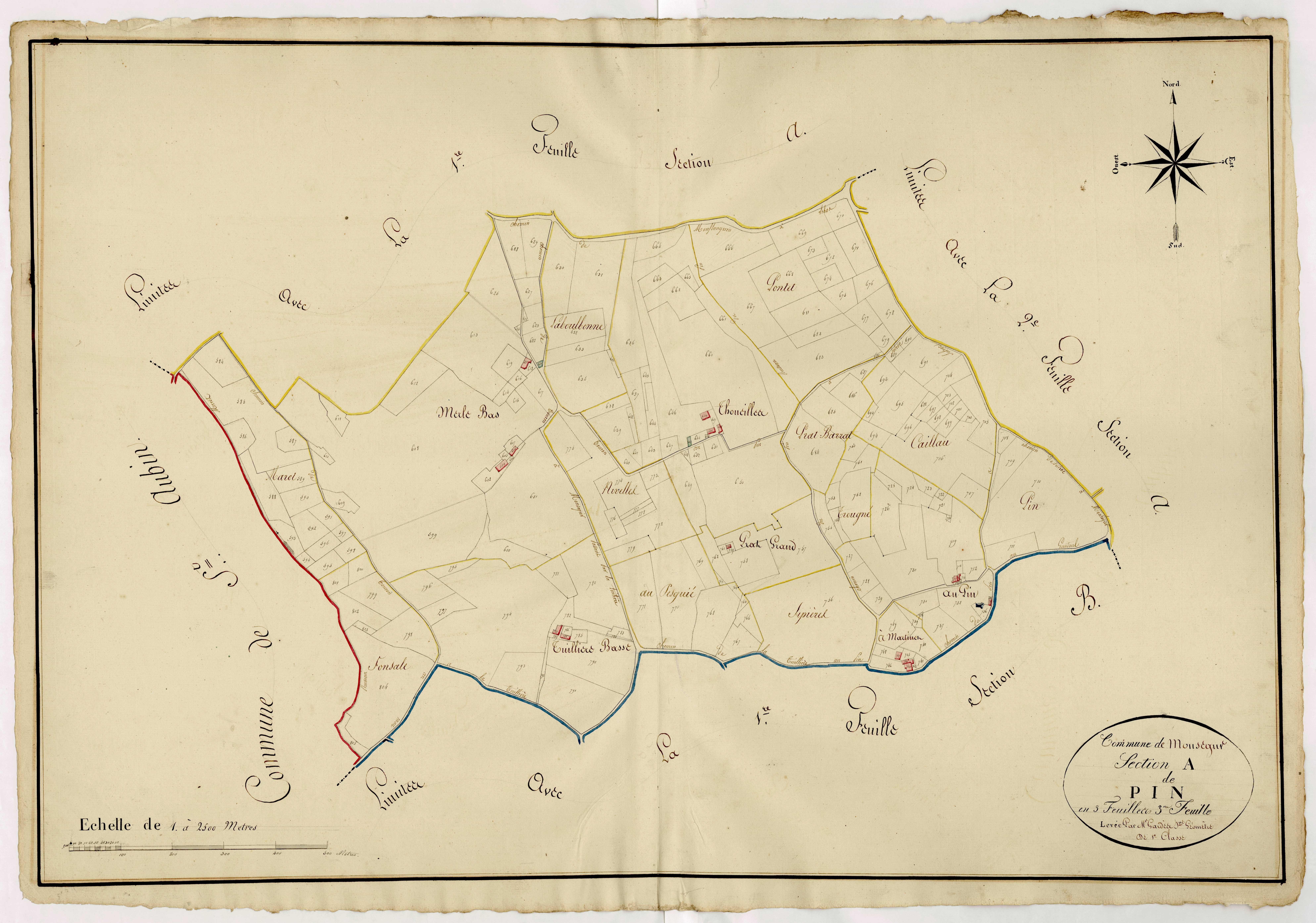 Plan napoléonien, atlas-A3 Pin, Monségur