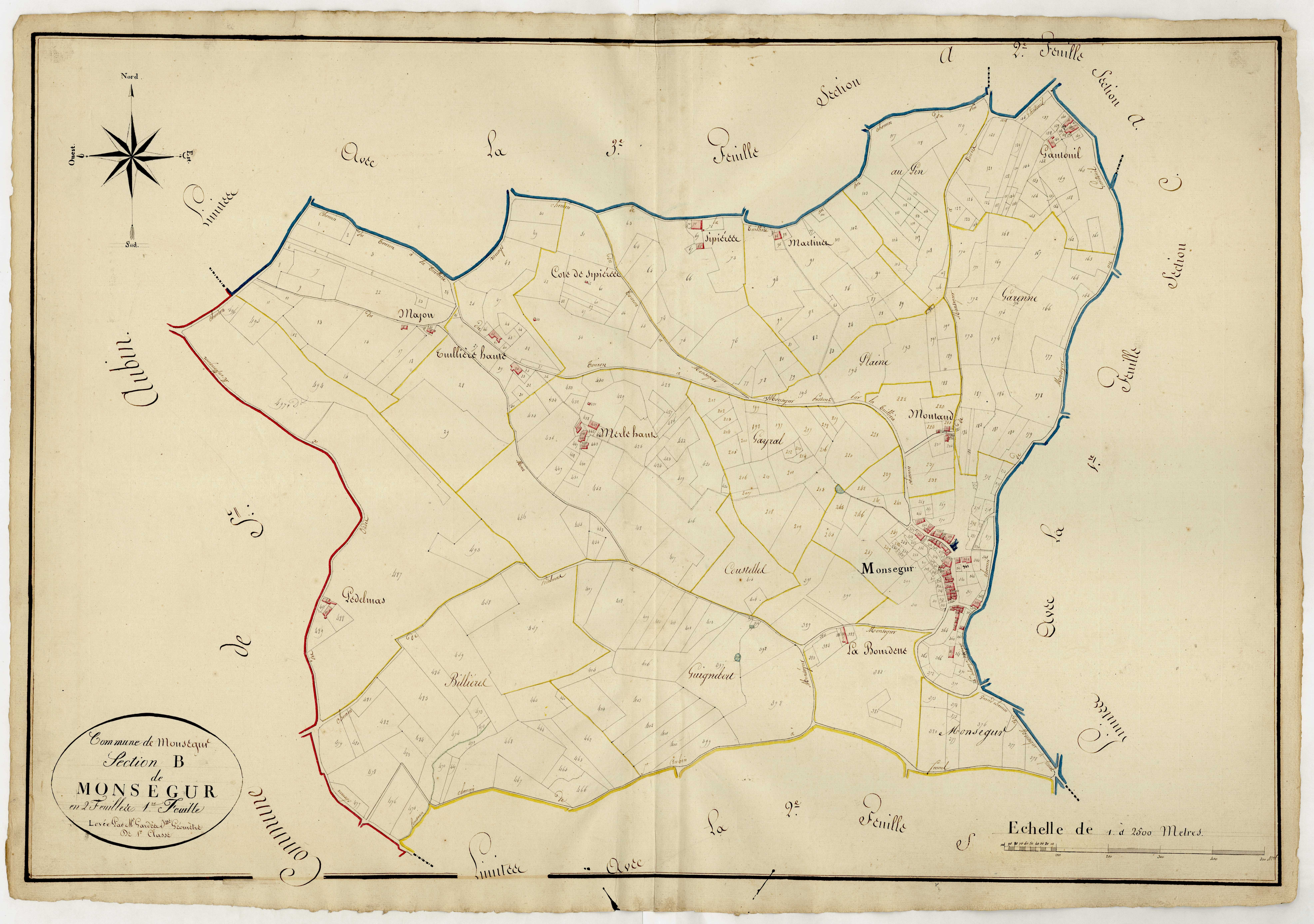Plan napoléonien, atlas-B1 Monségur, Monségur