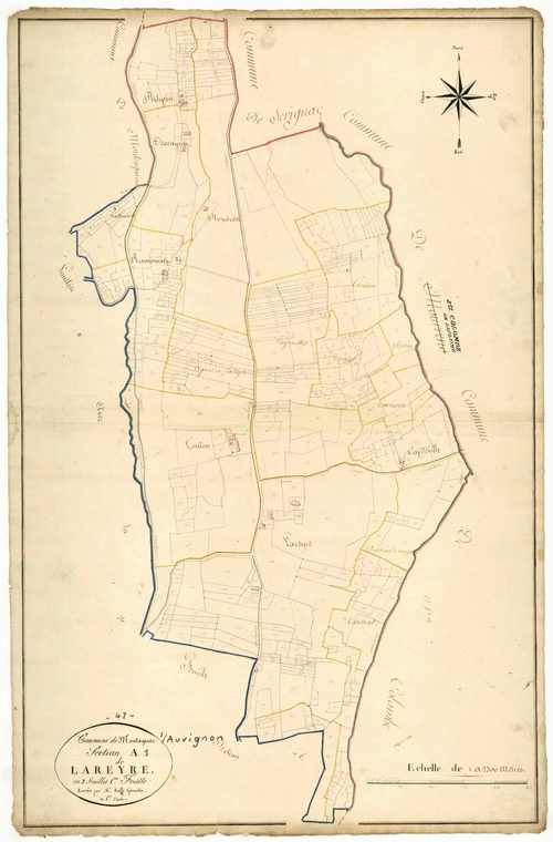 Plan napoléonien, atlas-A1 Lareyre, Montagnac-sur-Auvignon