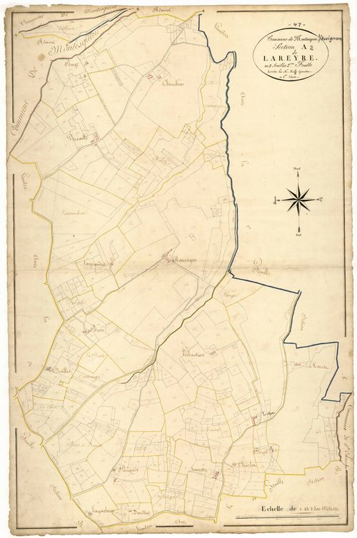 Plan napoléonien, atlas-A2 Lareyre, Montagnac-sur-Auvignon