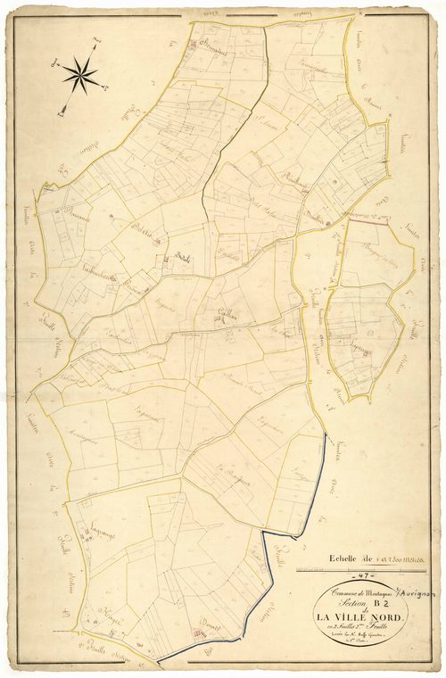 Plan napoléonien, atlas-B2 La Ville-Nord, Montagnac-sur-Auvignon
