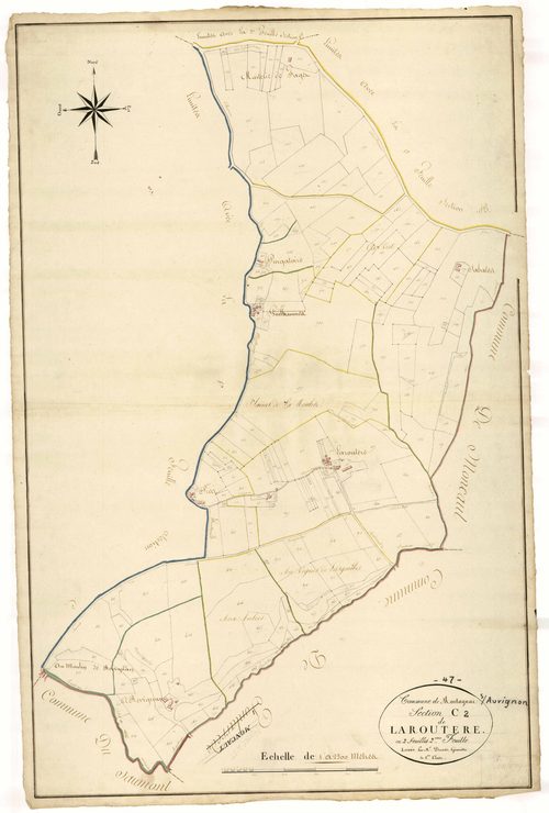 Plan napoléonien, atlas-C2 Laroutère, Montagnac-sur-Auvignon