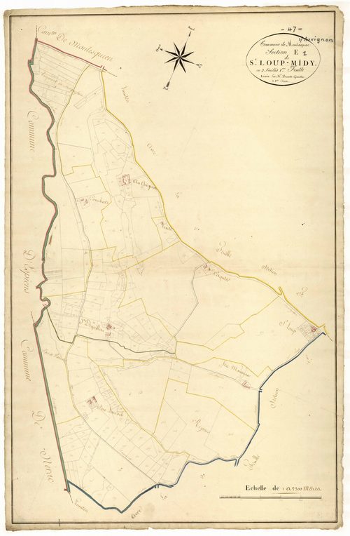 Plan napoléonien, atlas-E1 Saint-Loup-Midy, Montagnac-sur-Auvignon
