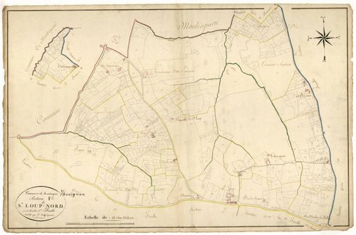 Plan napoléonien, atlas-F2 Saint-Loup-Nord, Montagnac-sur-Auvignon