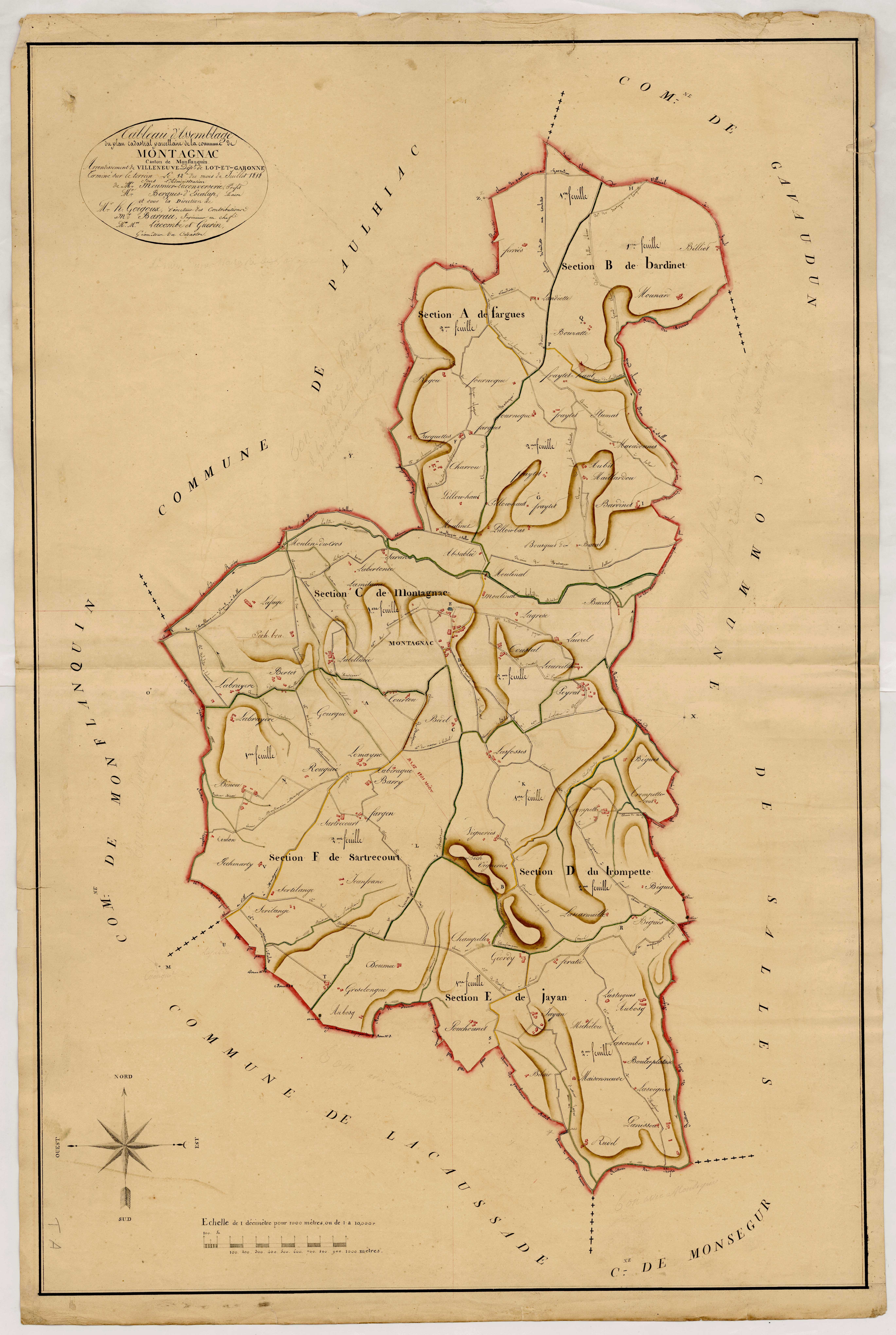 Plan napoléonien, atlas-TA, Montagnac-sur-Lède