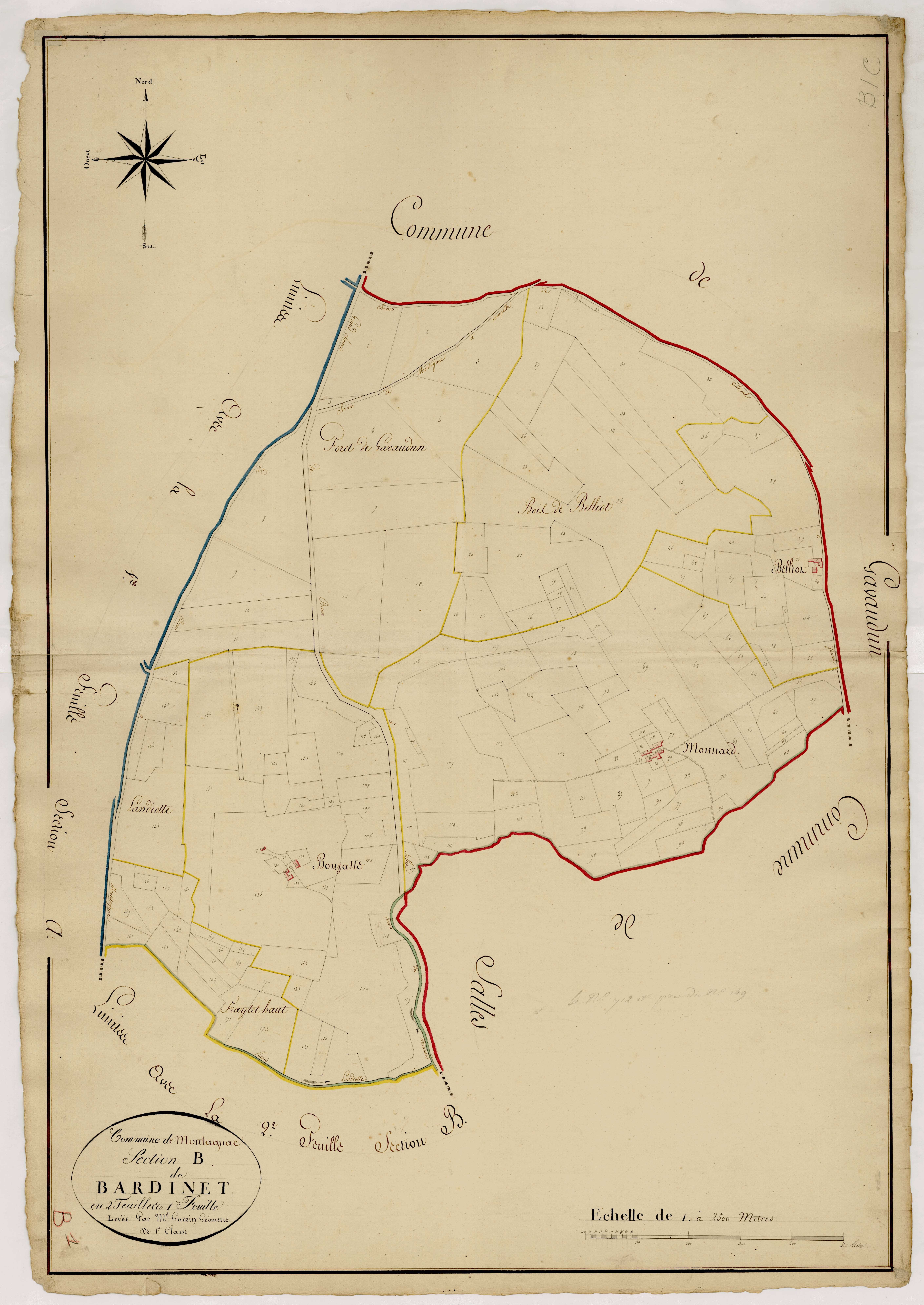 Plan napoléonien, atlas-B1 Bardinet, Montagnac-sur-Lède