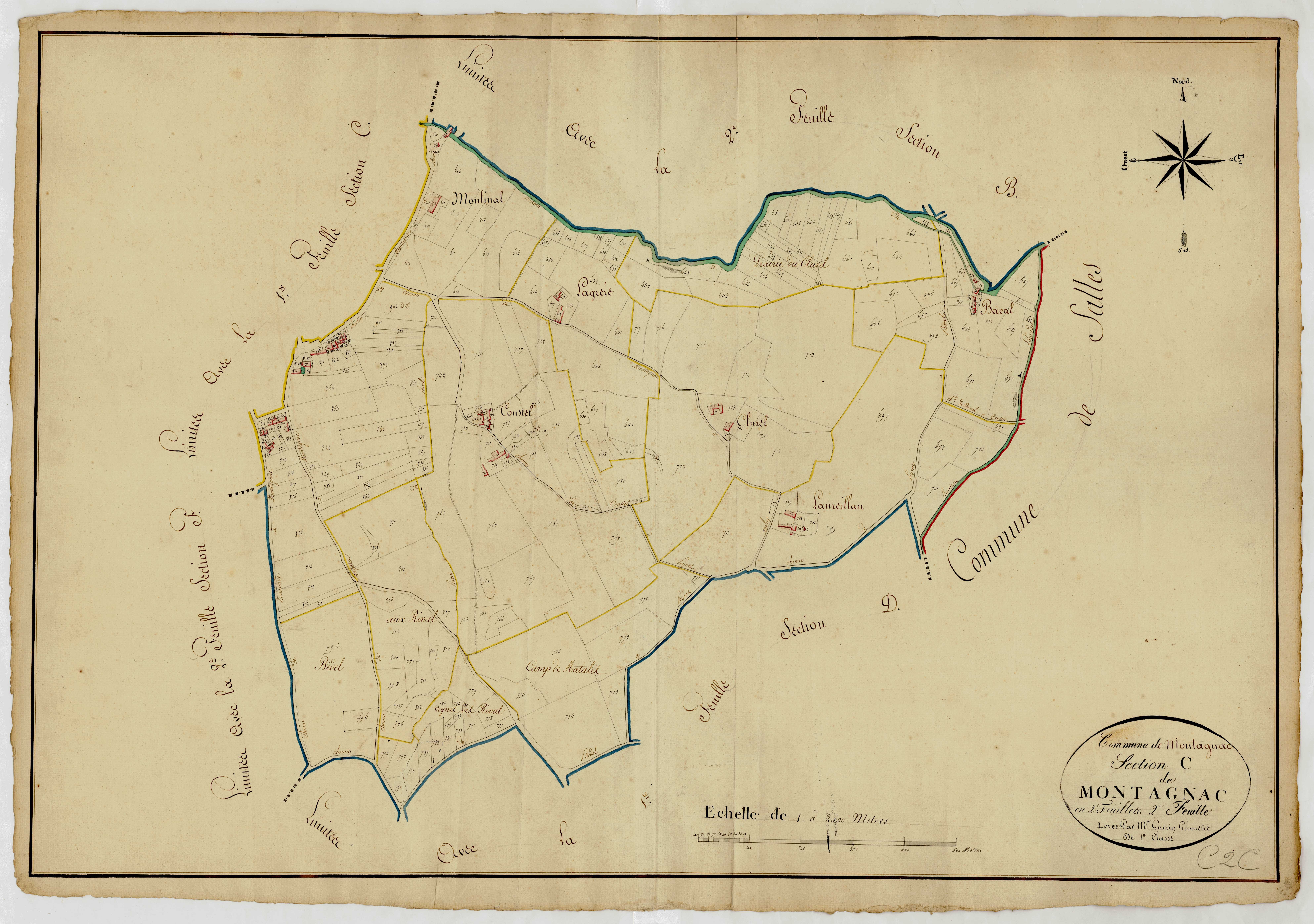 Plan napoléonien, atlas-C2 Montagnac, Montagnac-sur-Lède