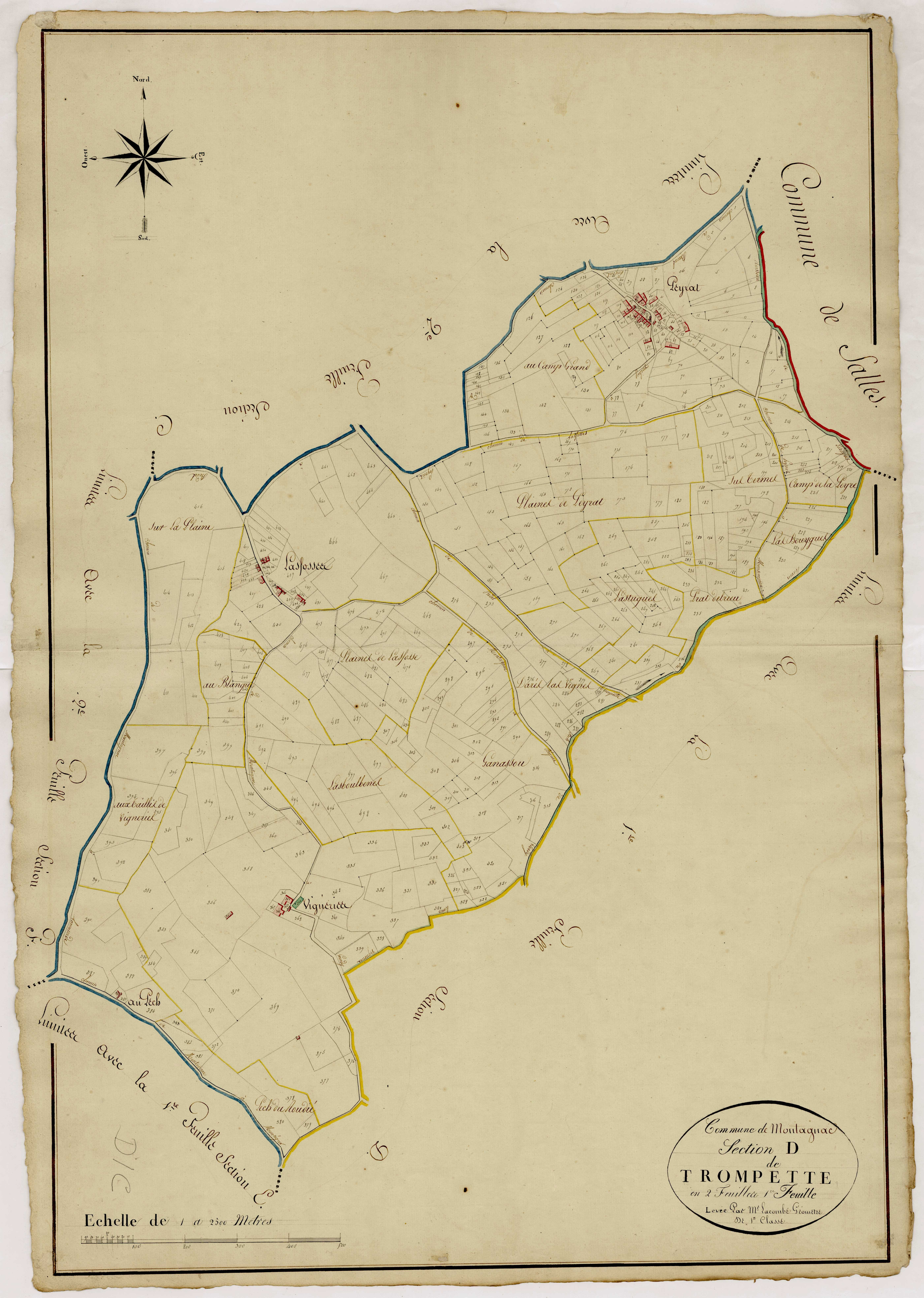 Plan napoléonien, atlas-D1 Trompette, Montagnac-sur-Lède