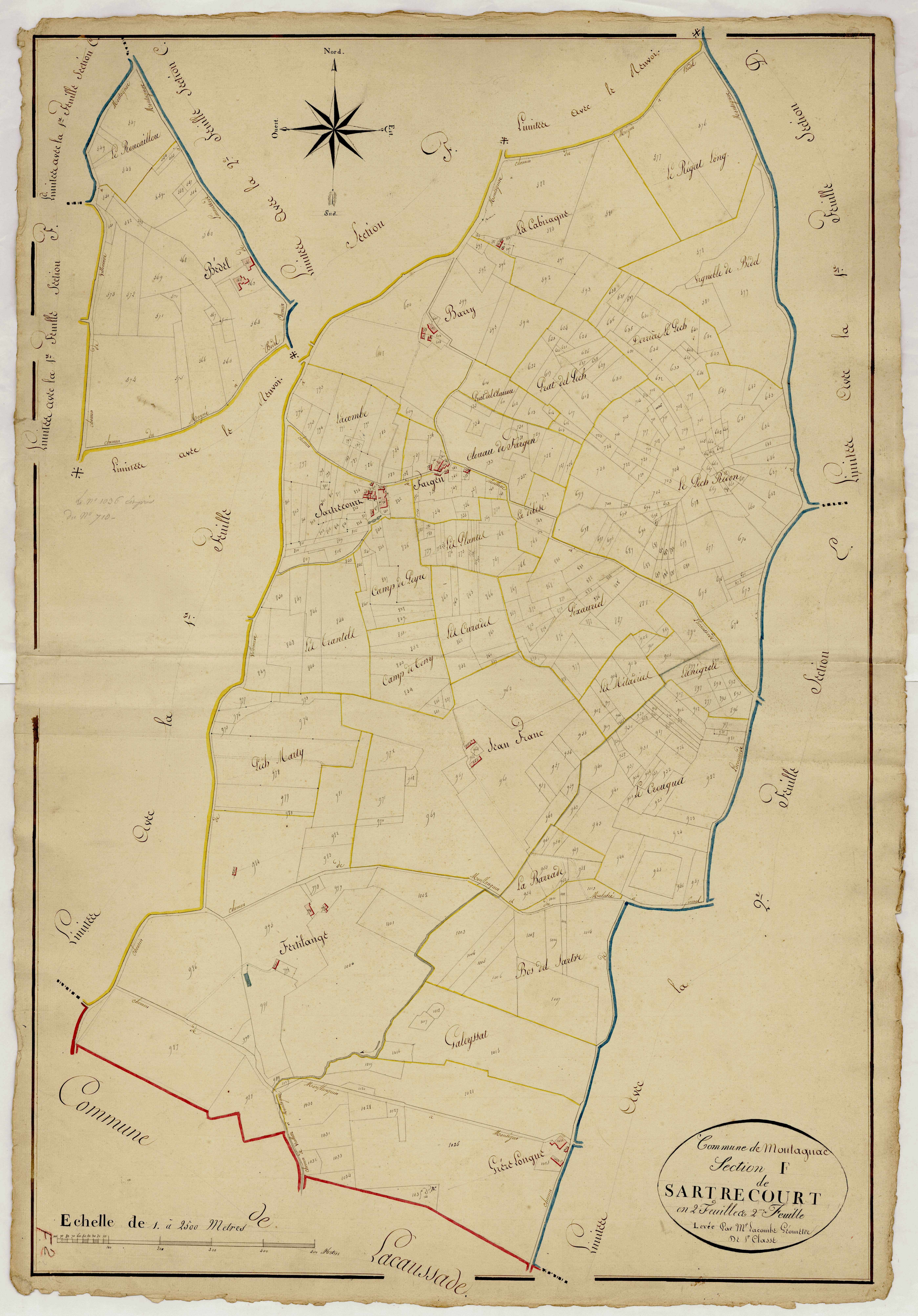 Plan napoléonien, atlas-F2 Sartrecourt, Montagnac-sur-Lède