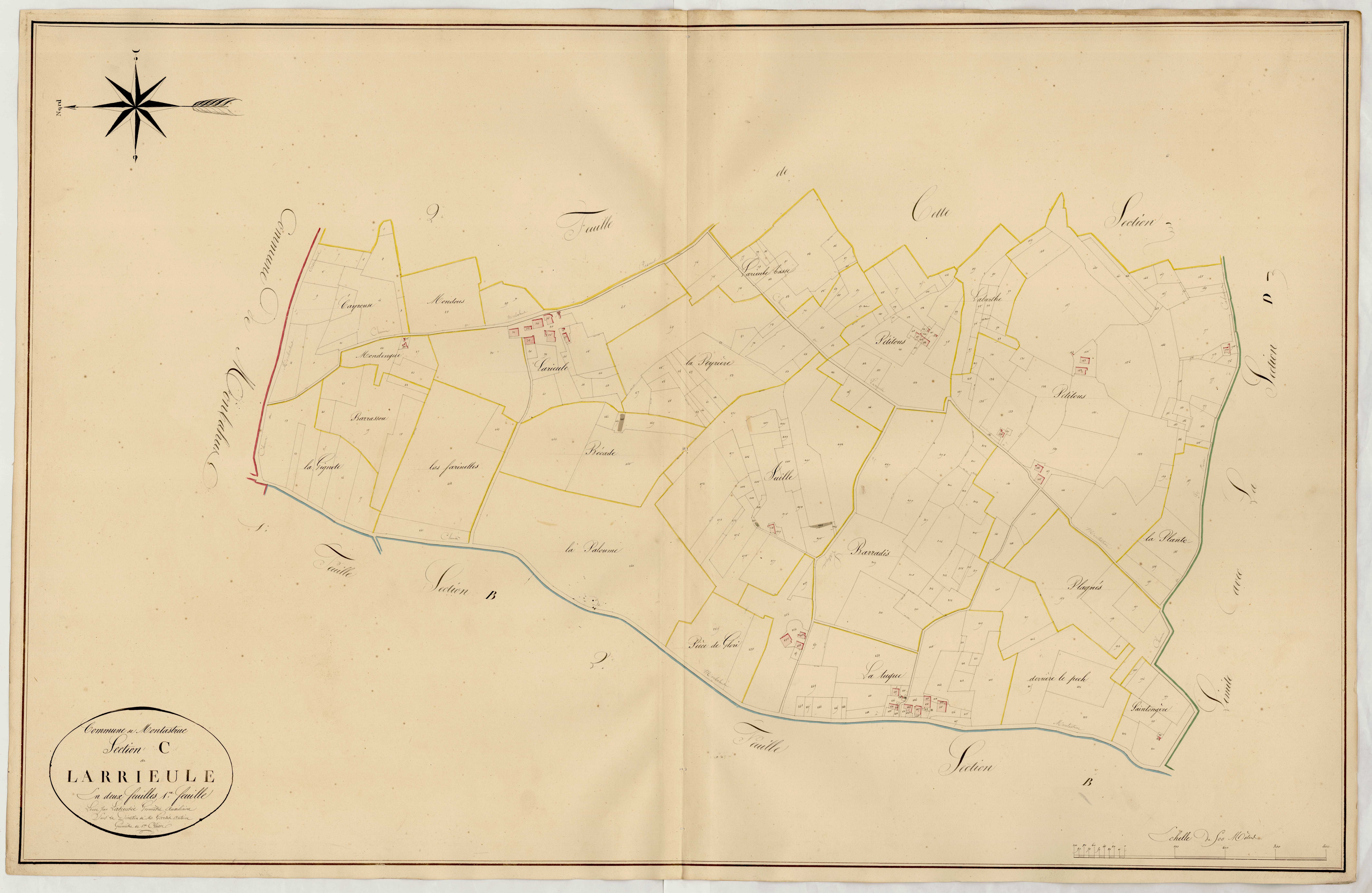 Plan napoléonien, atlas-C1 Larrieule, Montastruc
