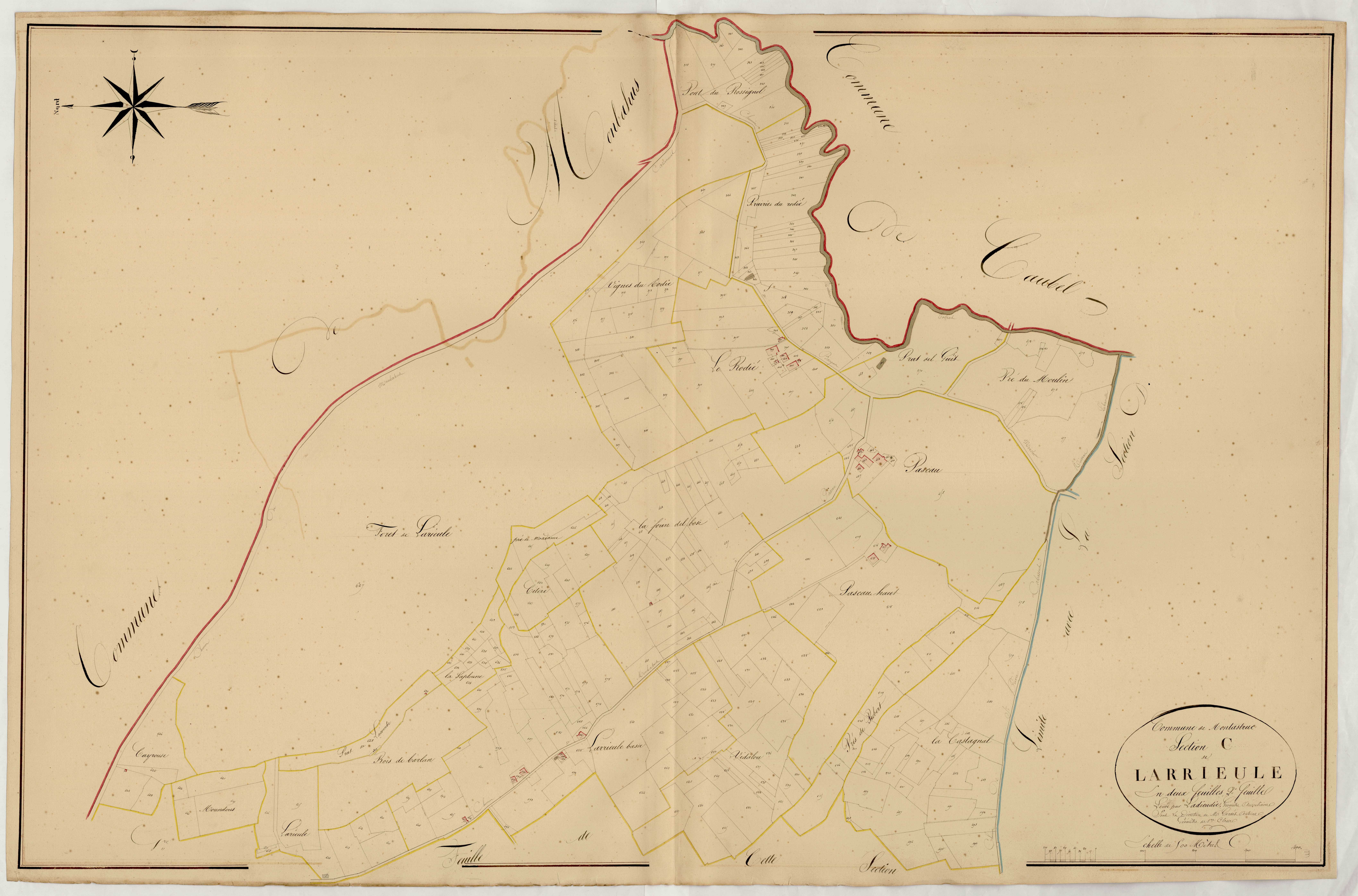 Plan napoléonien, atlas-C2 Larrieule, Montastruc