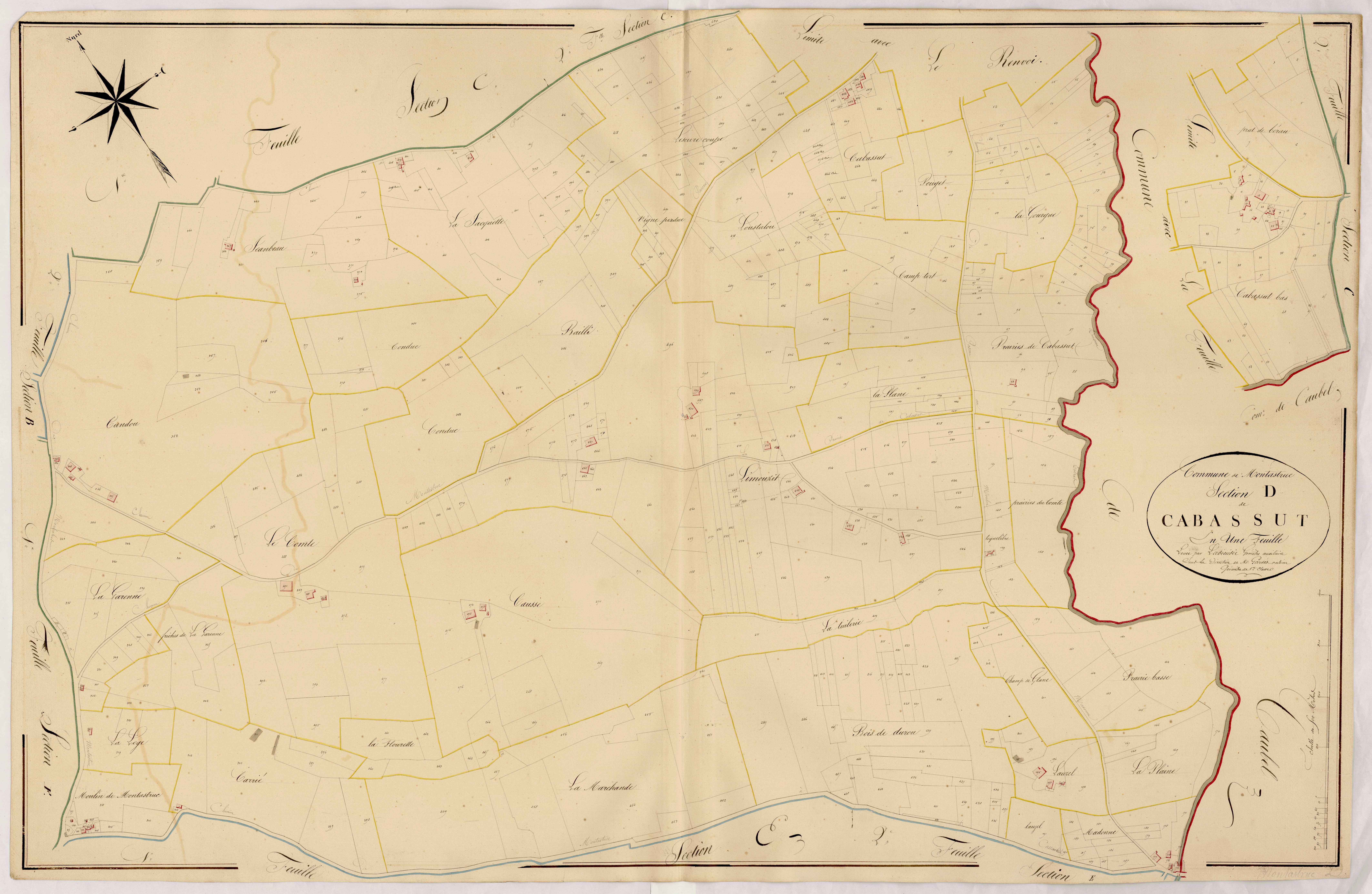 Plan napoléonien, atlas-D Cabassut, Montastruc