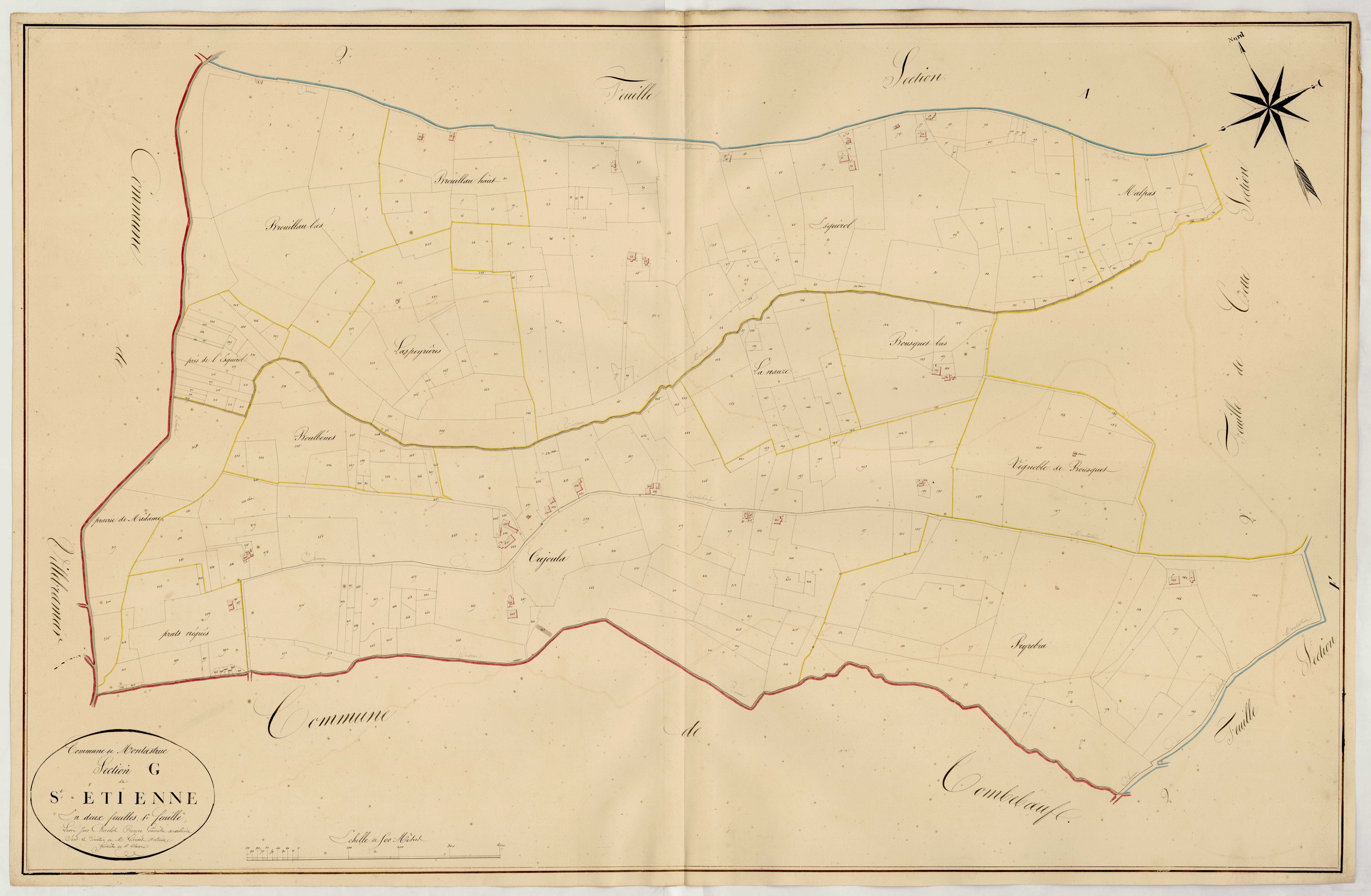 Plan napoléonien, atlas-G1 Saint-Etienne, Montastruc