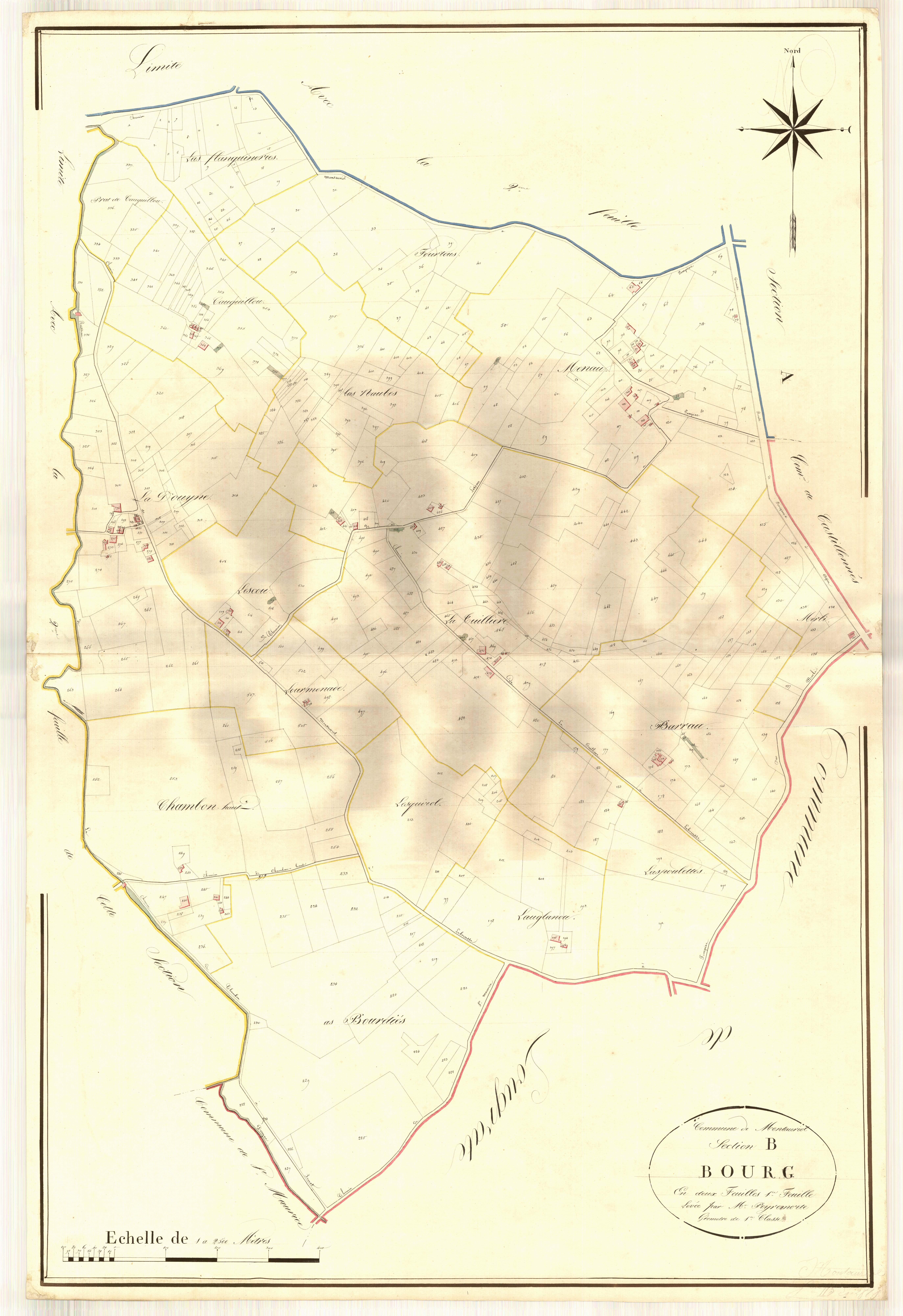 Plan napoléonien, atlas-B1 Le Bourg, Montauriol