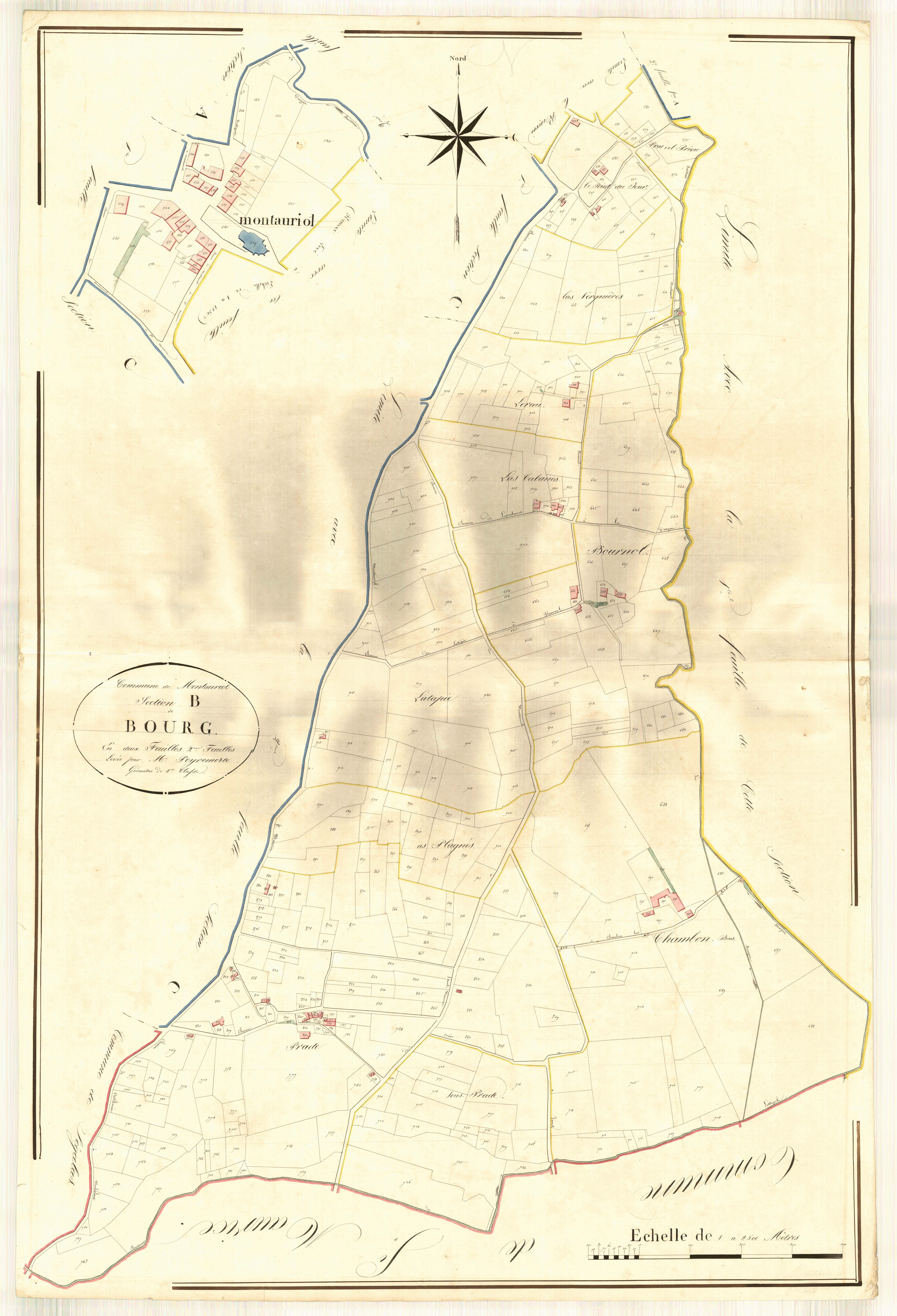 Plan napoléonien, atlas-B2 Le Bourg, Montauriol