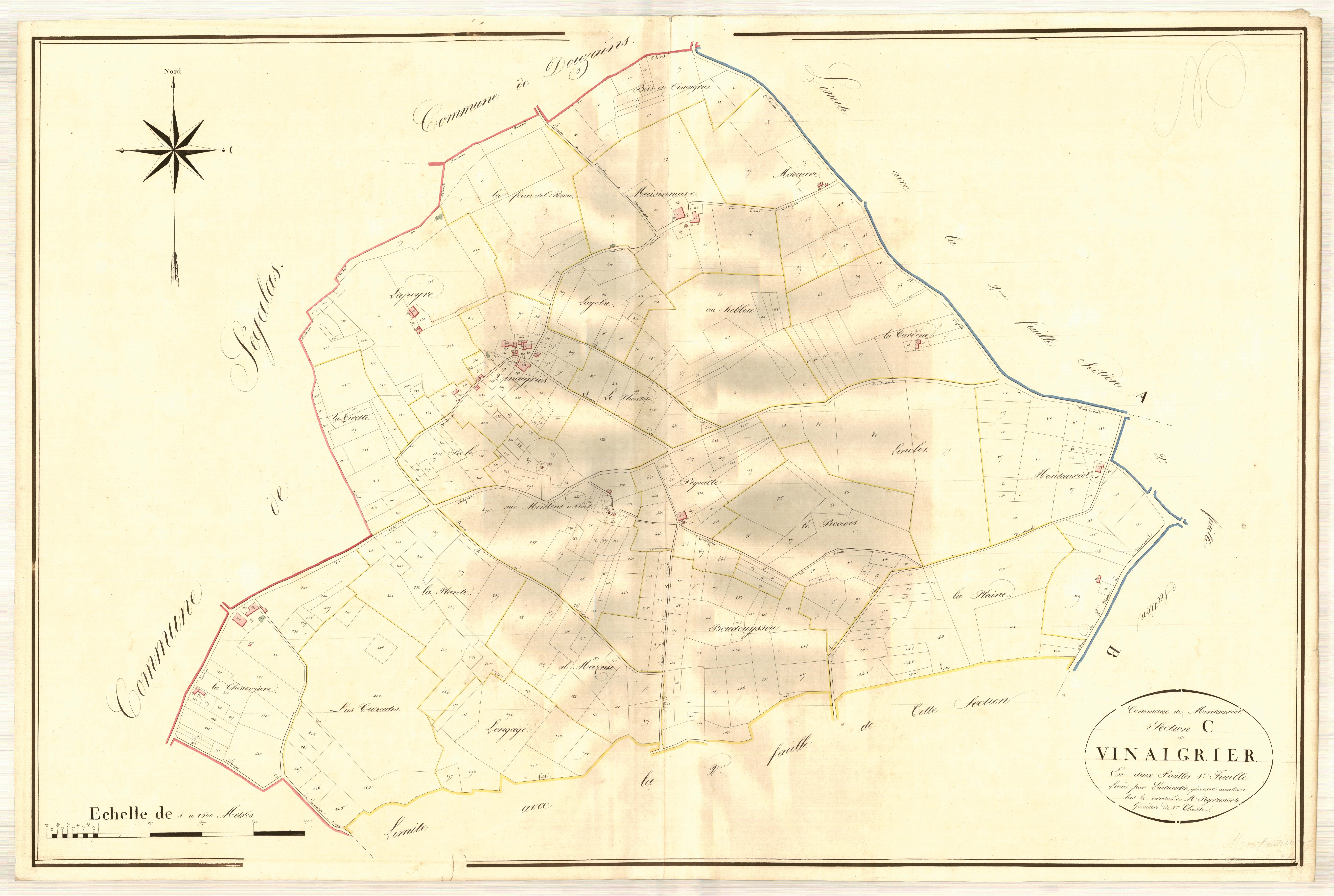 Plan napoléonien, atlas-C1 Les Vinaigriers, Montauriol