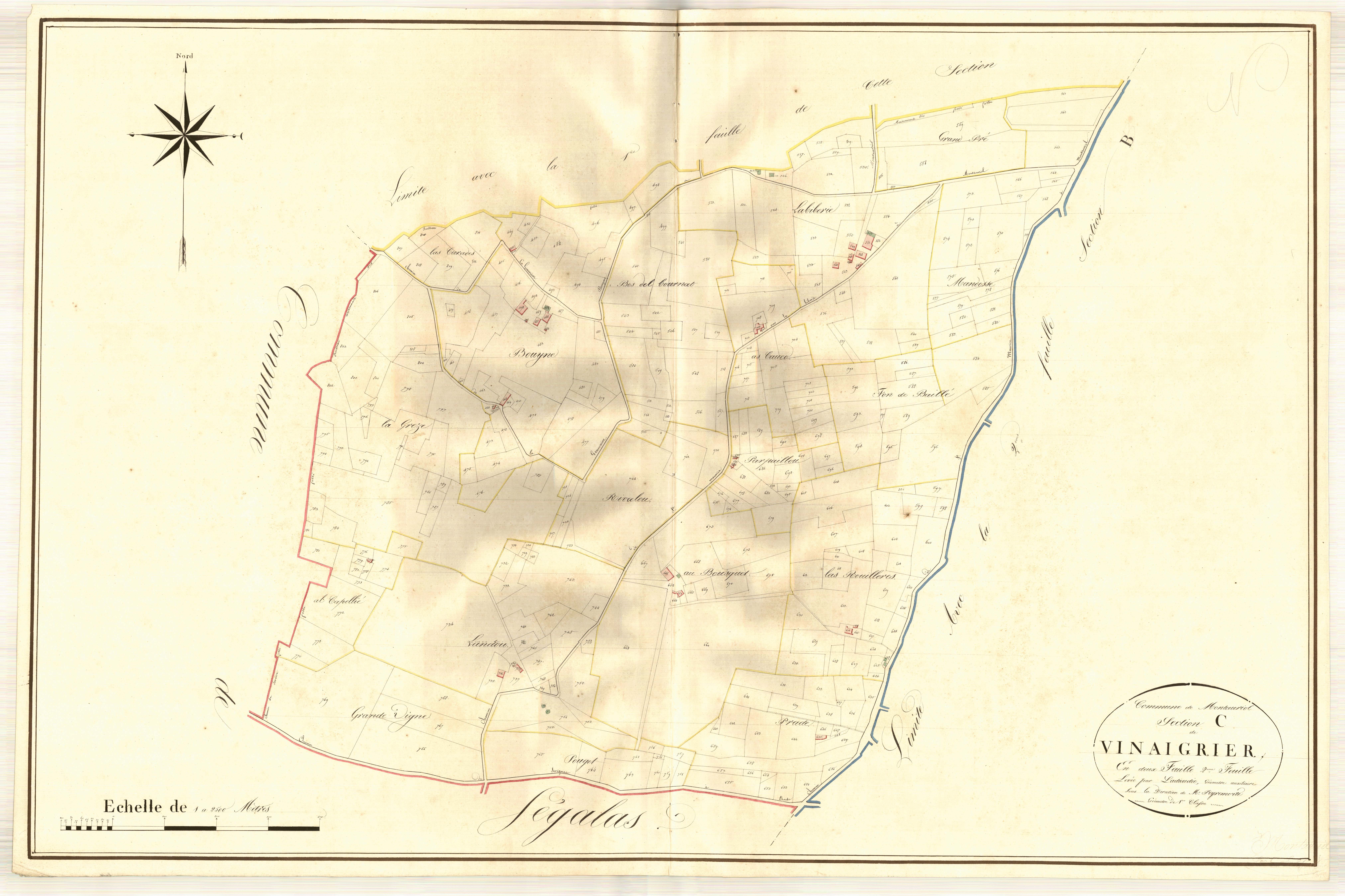 Plan napoléonien, atlas-C2 Les Vinaigriers, Montauriol