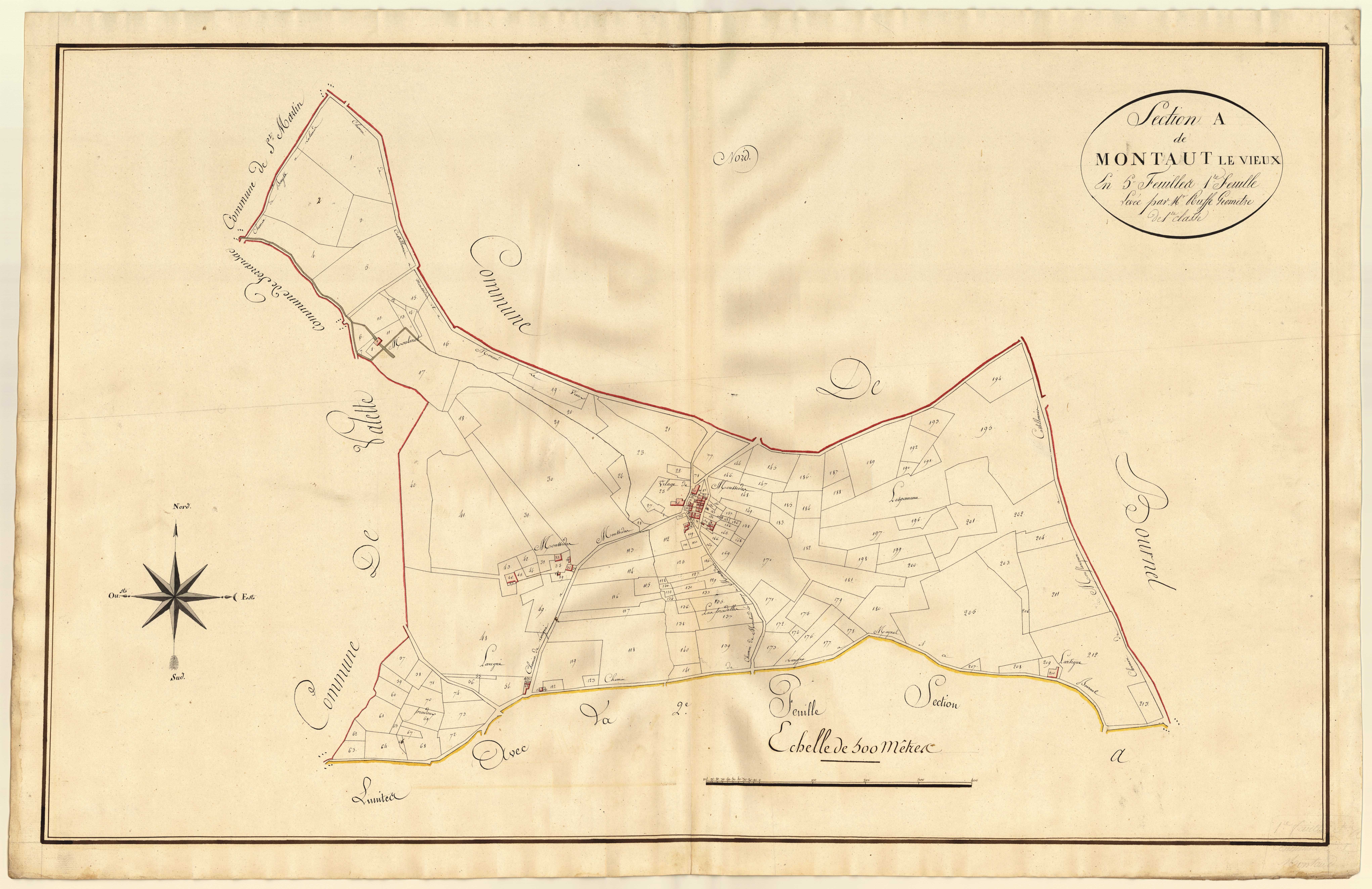 Plan primitif, atlas-A1 Montaut-le-Vieux, Montaut