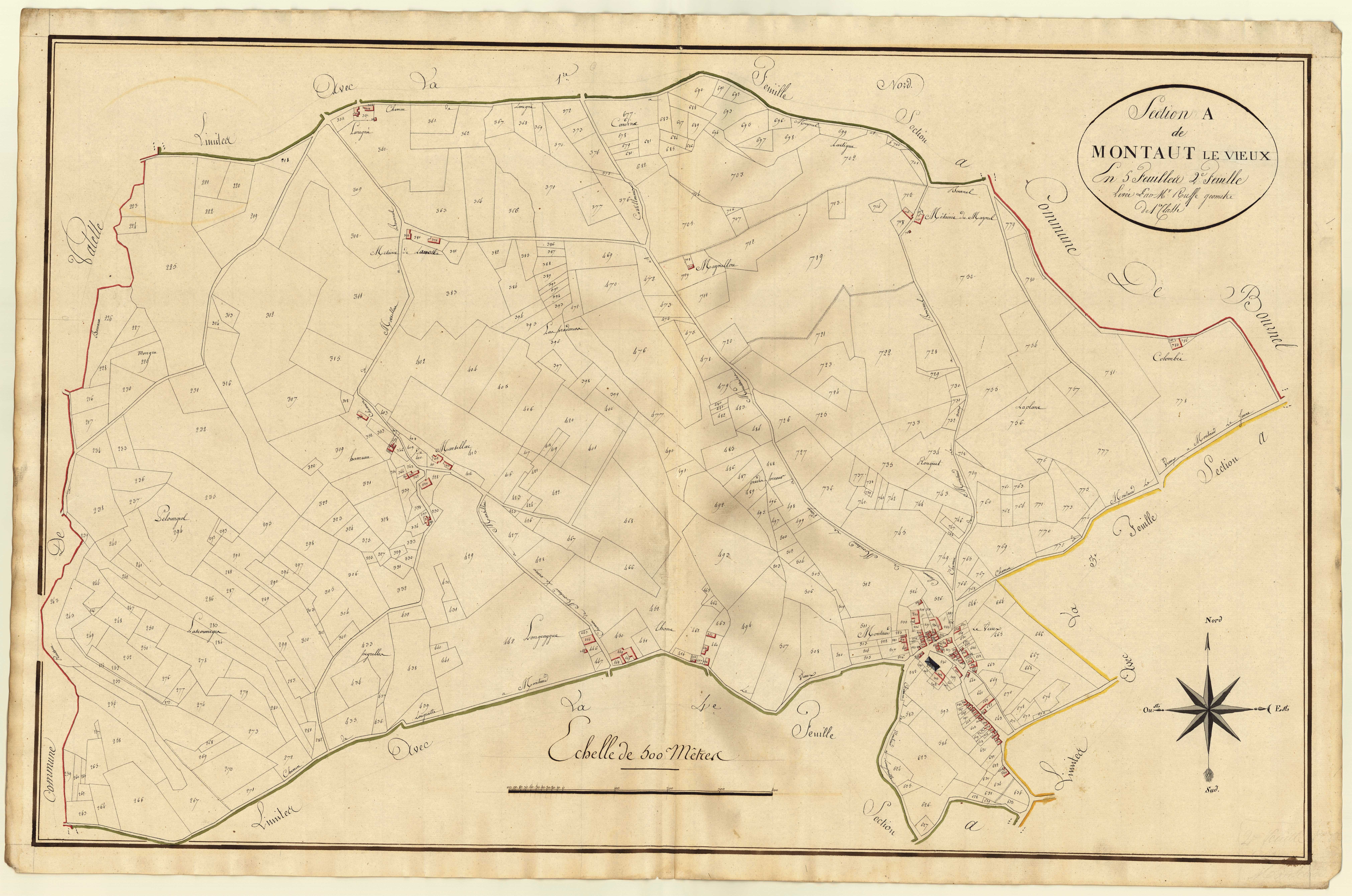 Plan primitif, atlas-A2 Montaut-le-Vieux, Montaut