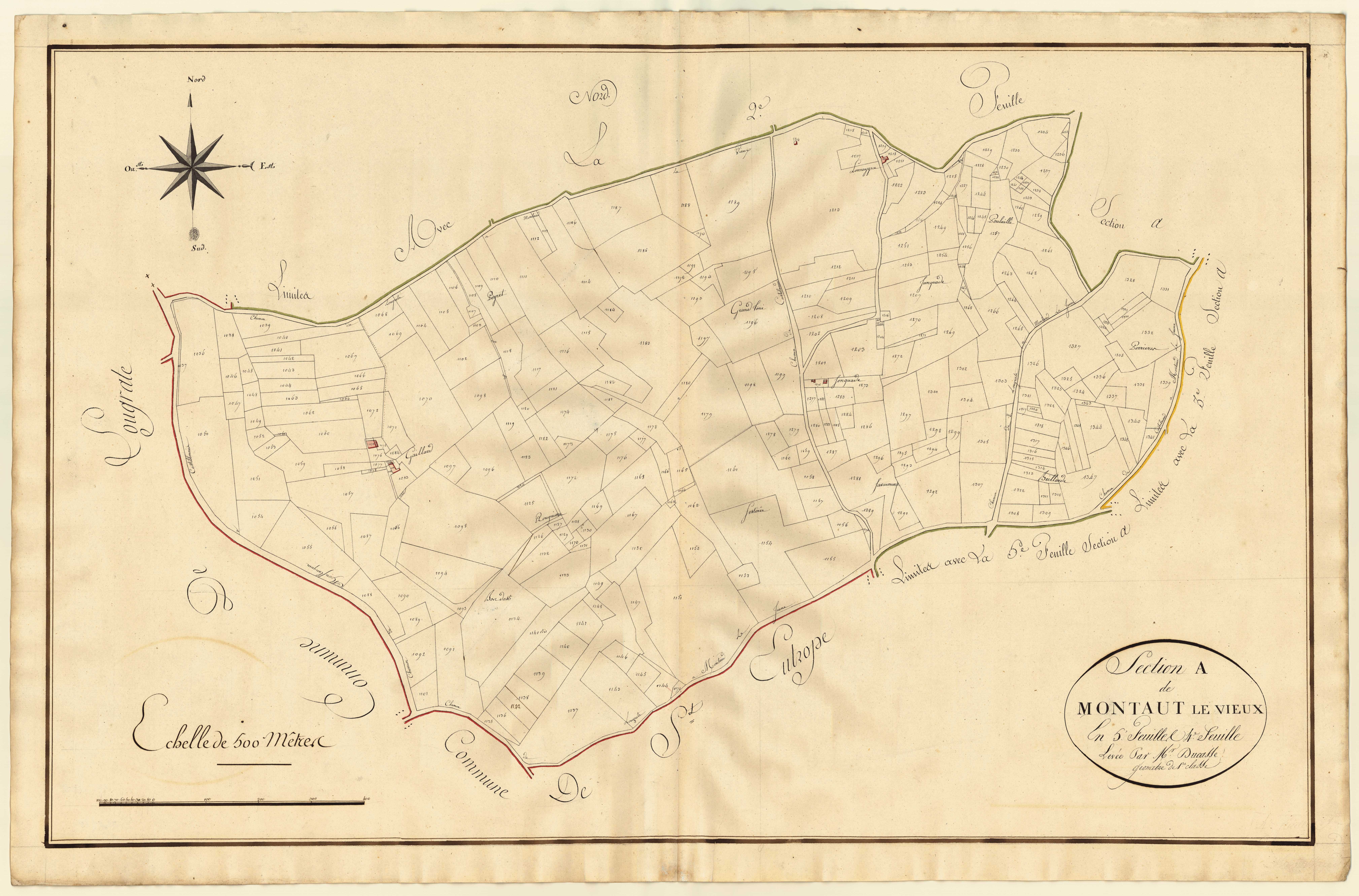 Plan primitif, atlas-A4 Montaut-le-Vieux, Montaut