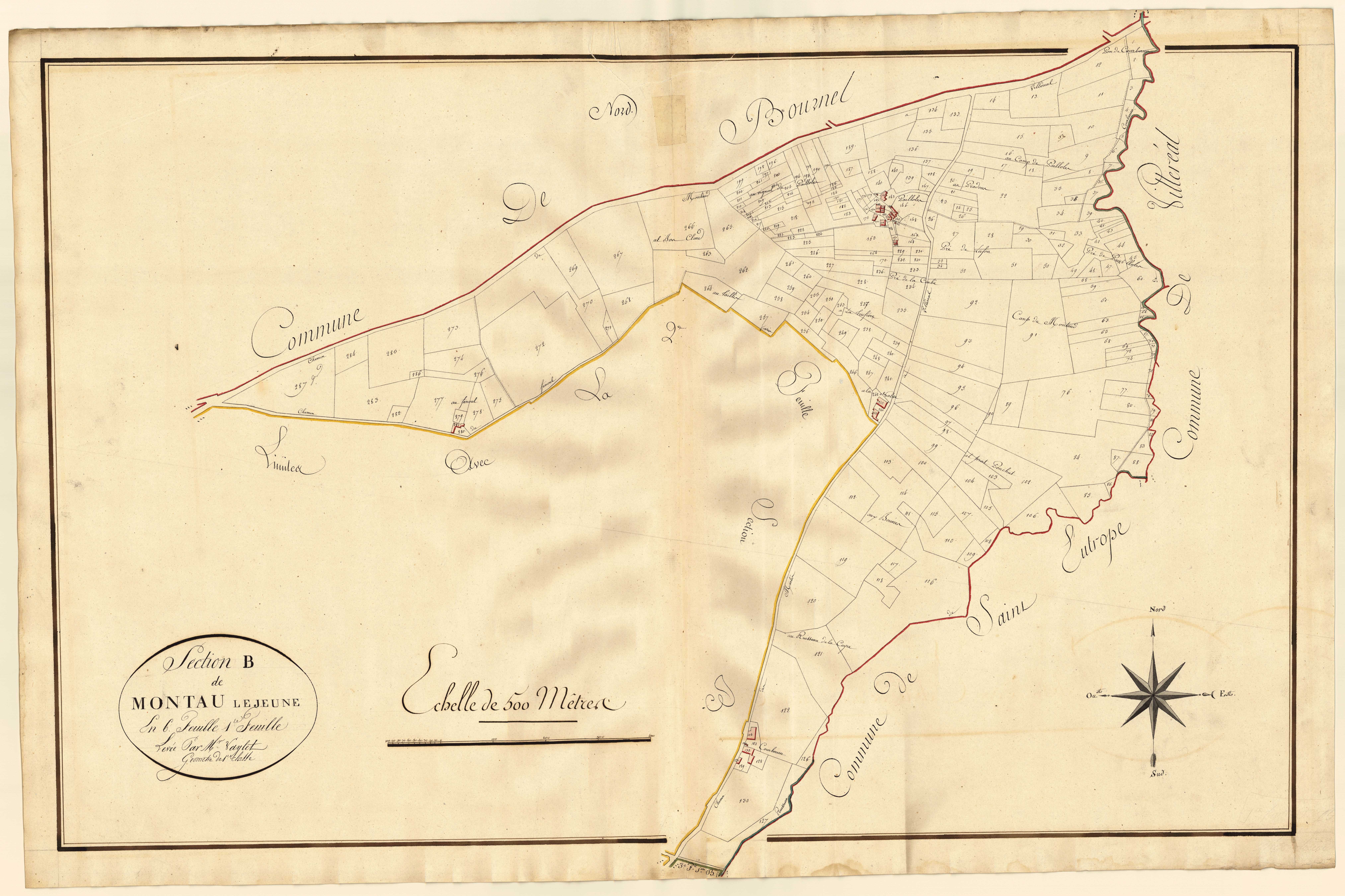 Plan primitif, atlas-B1 Montaut-le-Jeune, Montaut