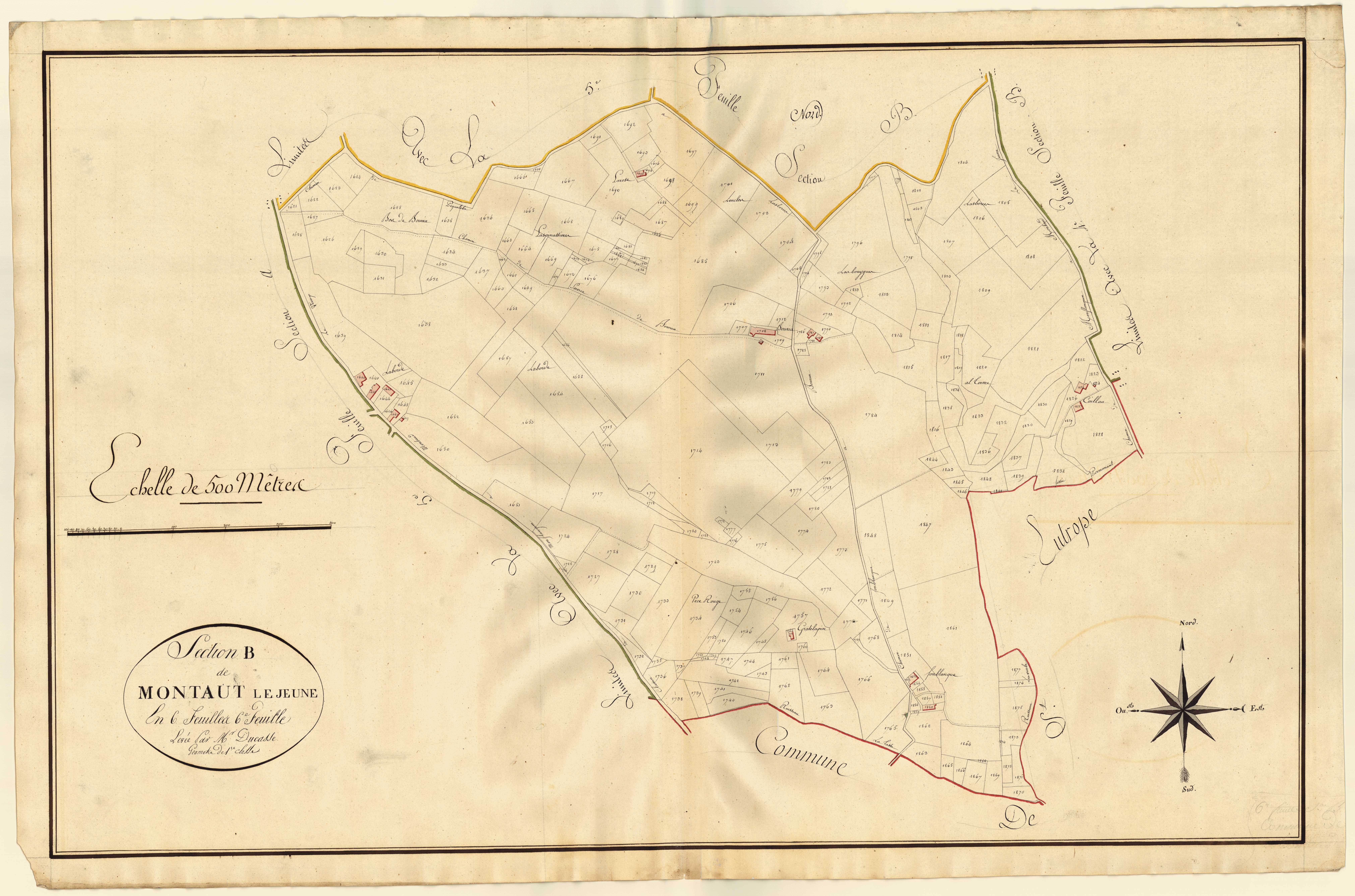 Plan primitif, atlas-B6 Montaut-le-Jeune, Montaut