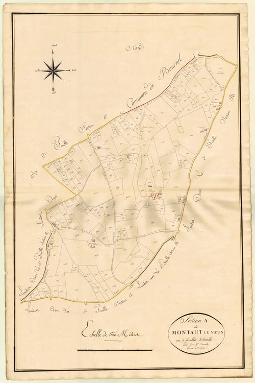 Plan primitif, atlas-A3 Montaut-le-Vieux, Montaut