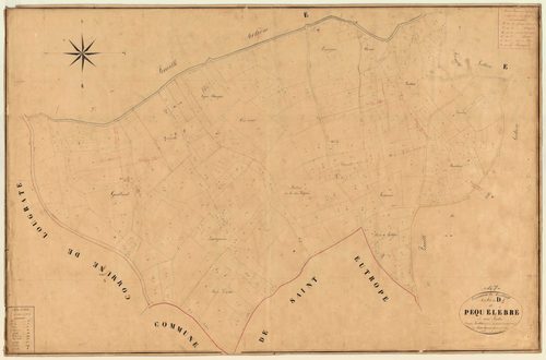Plan napoléonien, feuille préparatoire-D1 Péquelèbre, Montaut