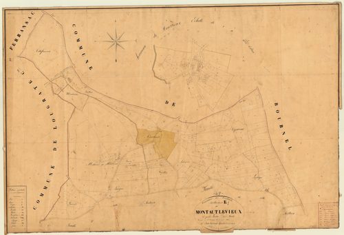 Plan napoléonien, feuille préparatoire-E1 Montaut-le-Vieux, Montaut