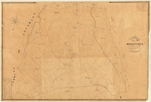 Plan napoléonien, feuille préparatoire-E2 Montaut-le-Vieux, Montaut