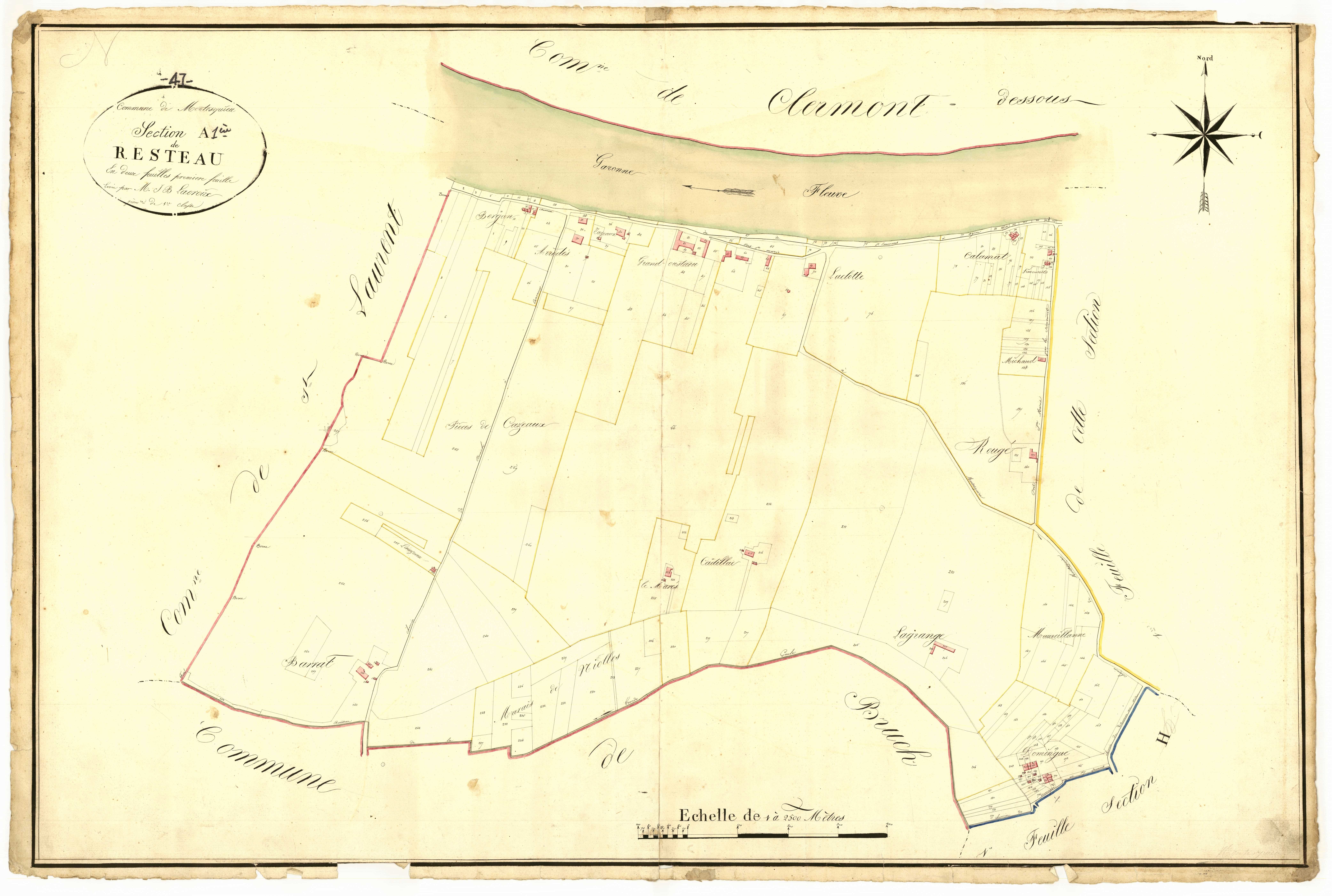 Plan napoléonien, atlas-A1 Resteau, Montesquieu