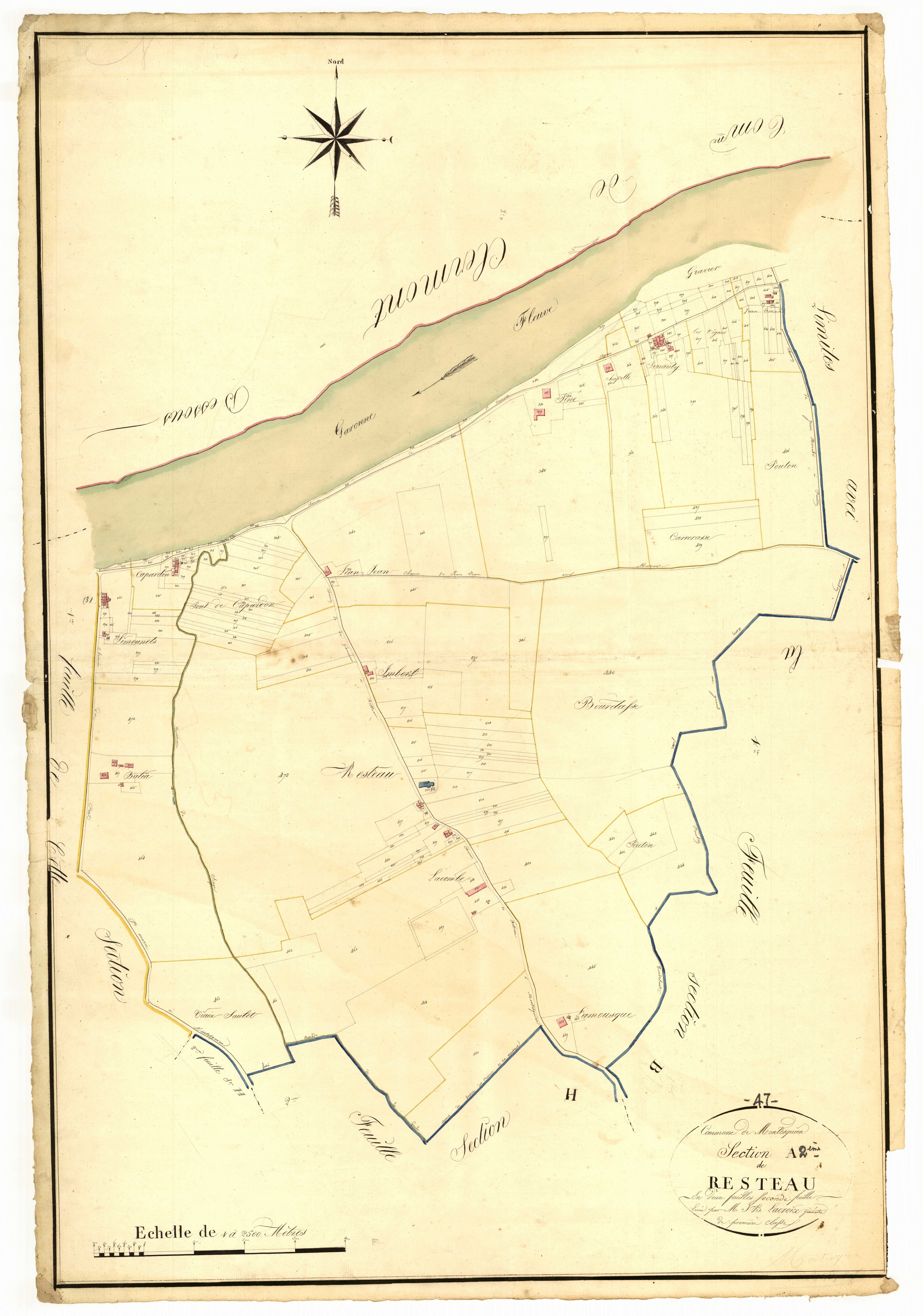 Plan napoléonien, atlas-A2 Resteau, Montesquieu