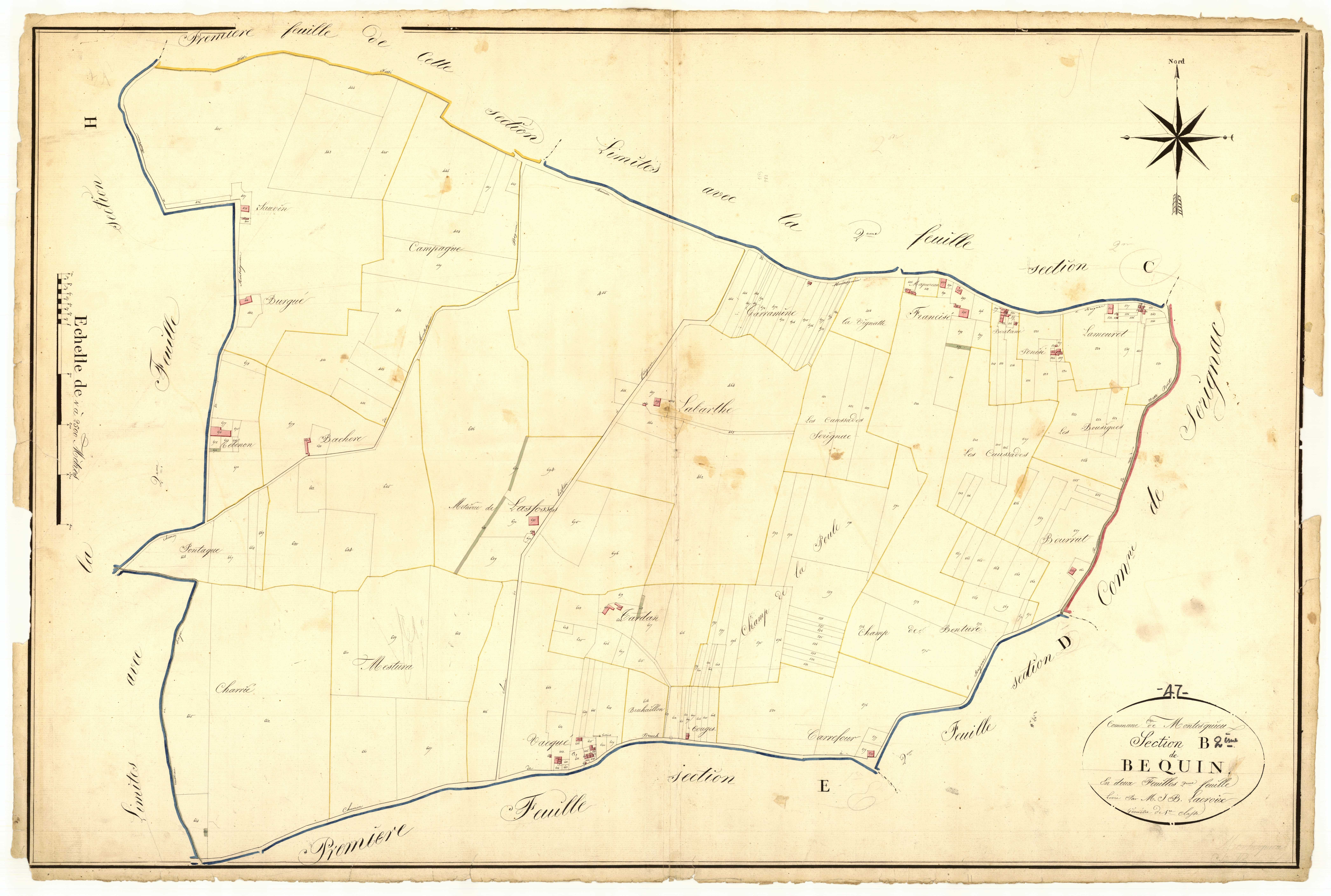 Plan napoléonien, atlas-B2 Béguin, Montesquieu