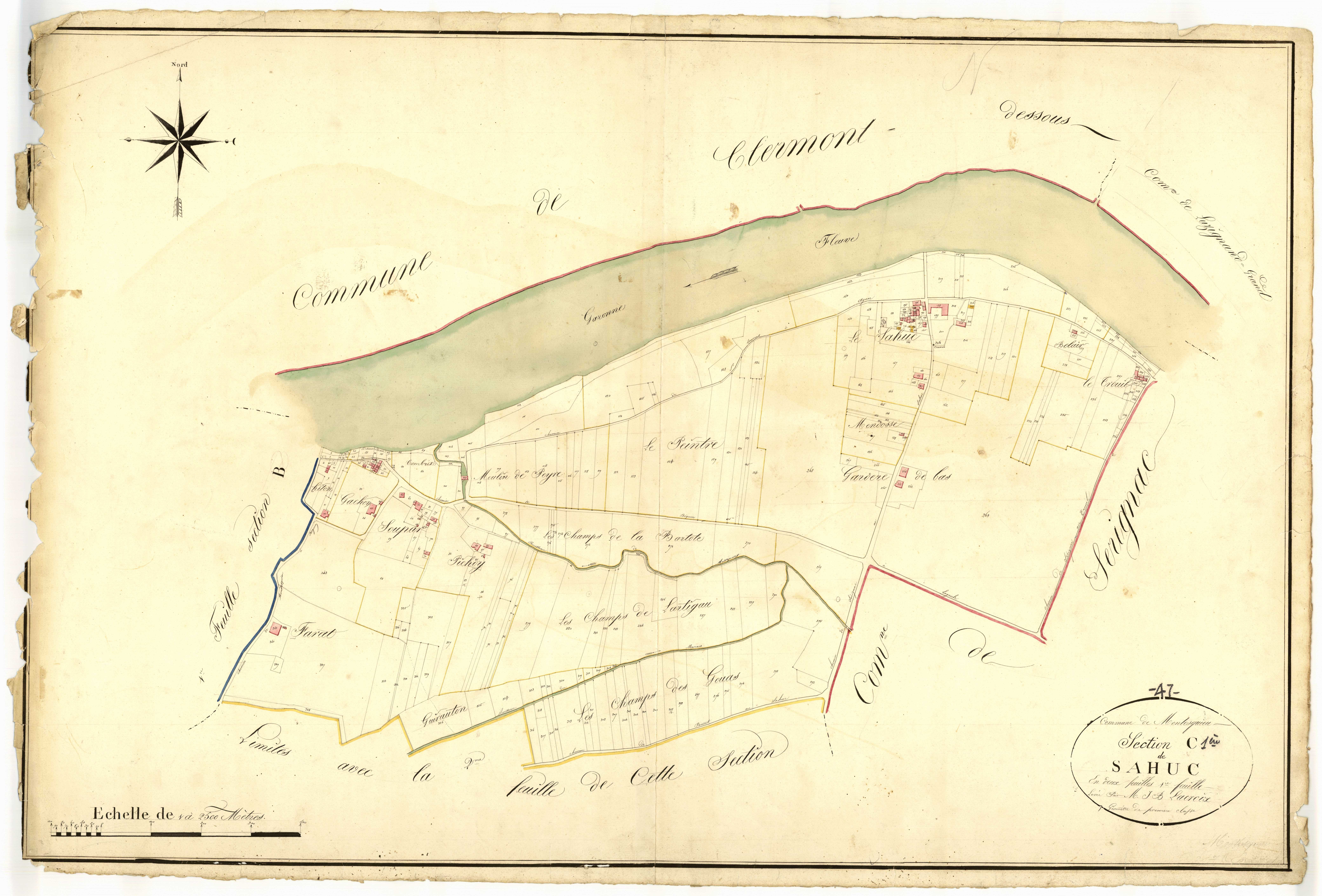 Plan napoléonien, atlas-C1 Sahuc, Montesquieu