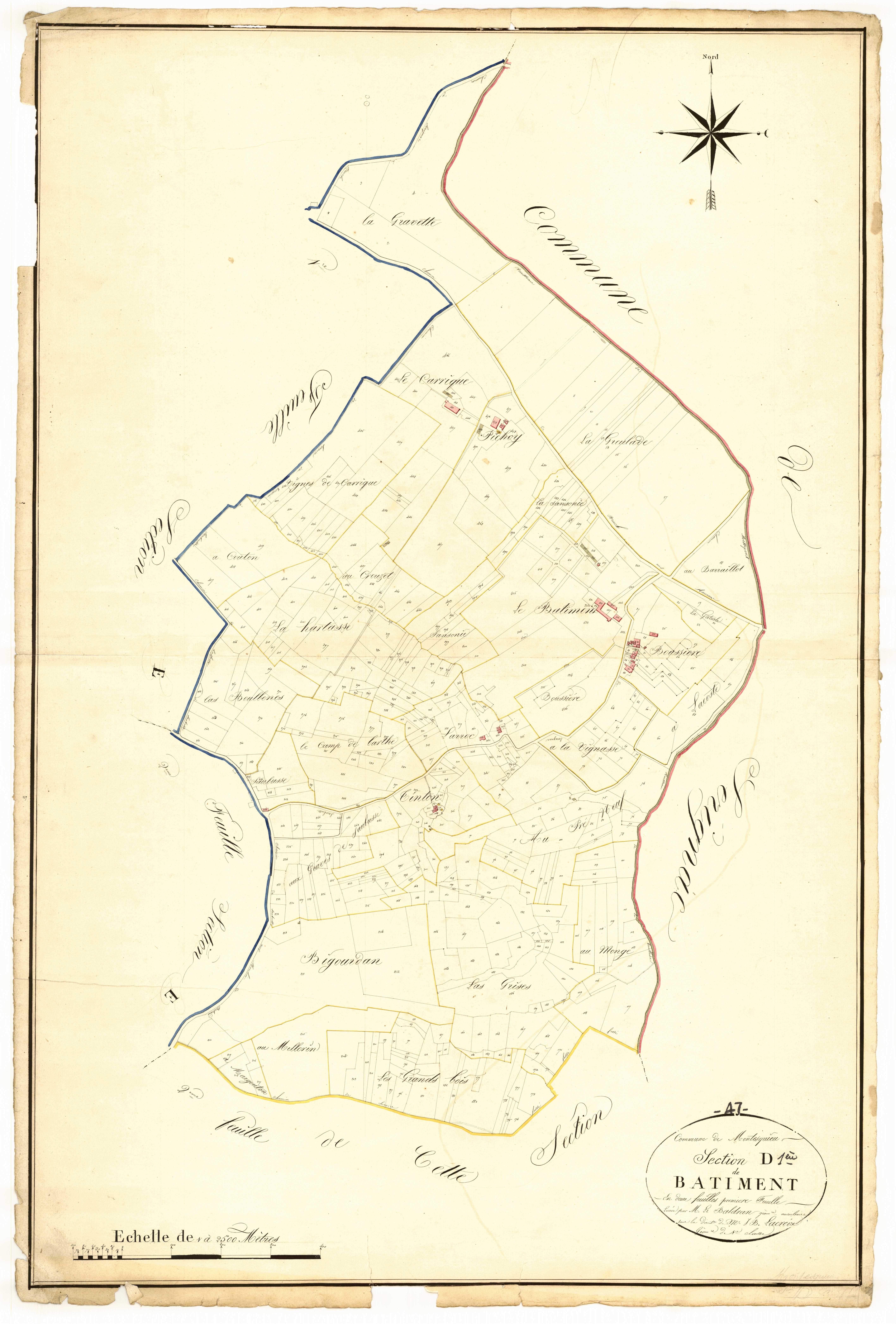 Plan napoléonien, atlas-D1 Bâtiment, Montesquieu