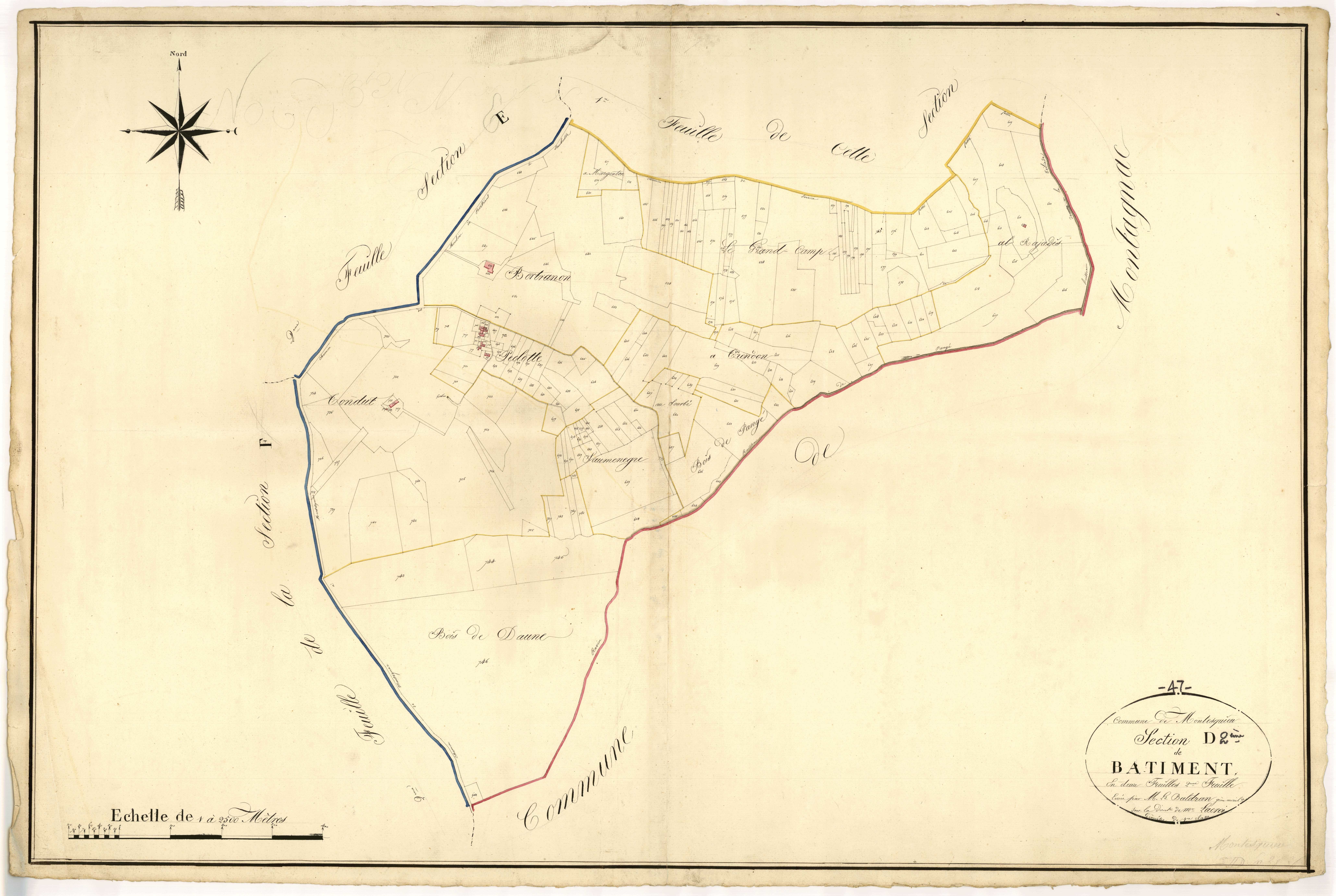 Plan napoléonien, atlas-D2 Bâtiment, Montesquieu