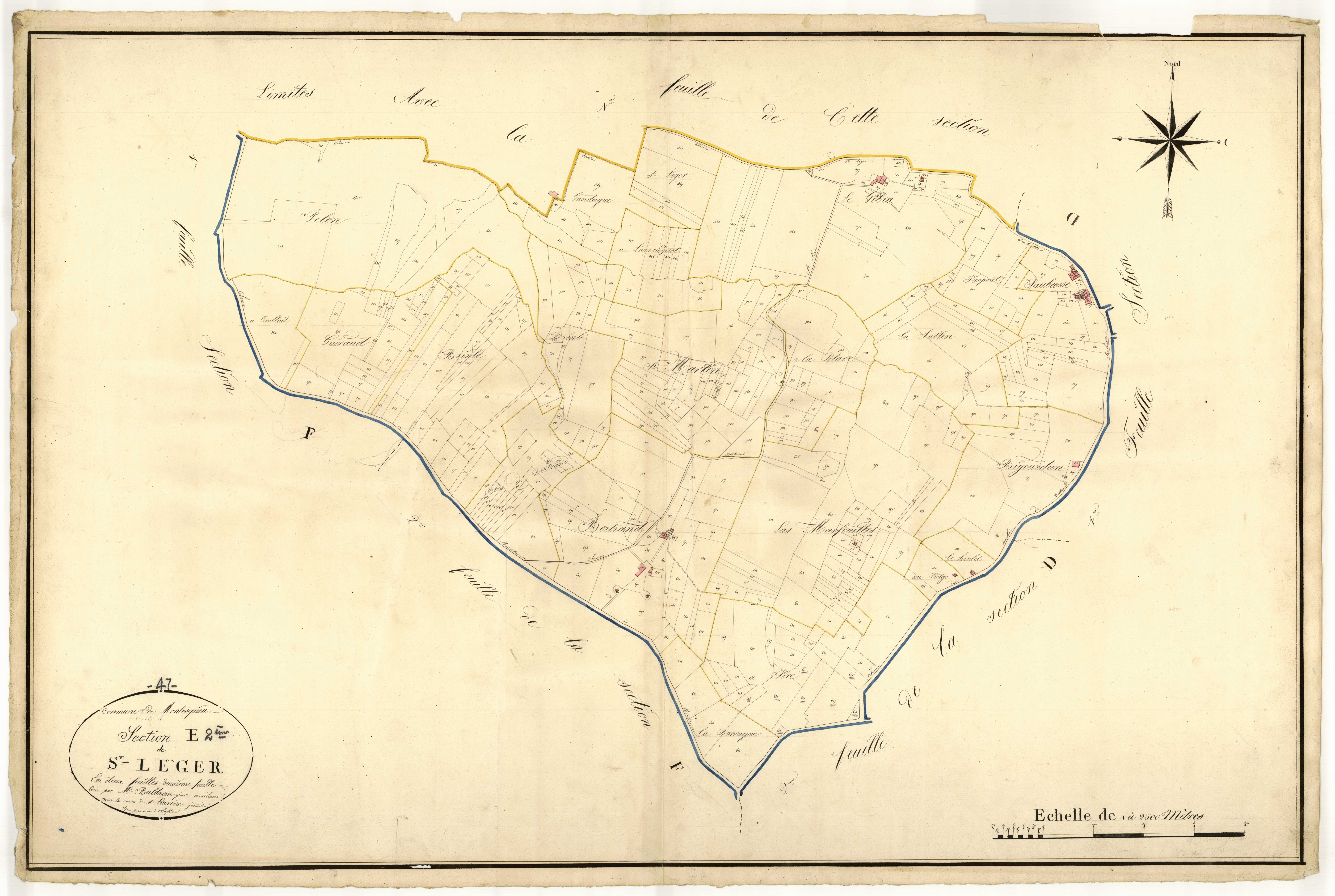 Plan napoléonien, atlas-E2 Saint-Léger, Montesquieu