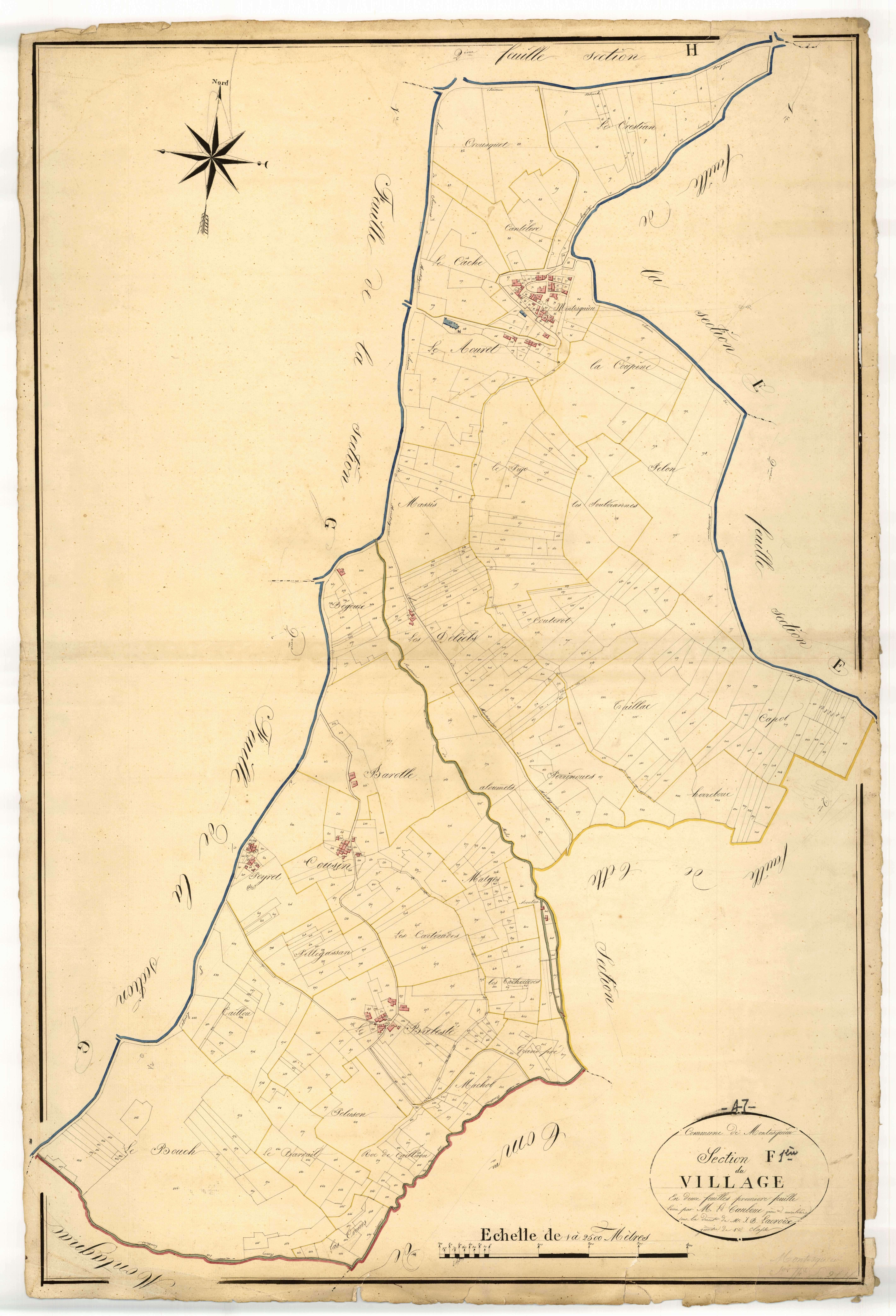 Plan napoléonien, atlas-F1 Le Village, Montesquieu