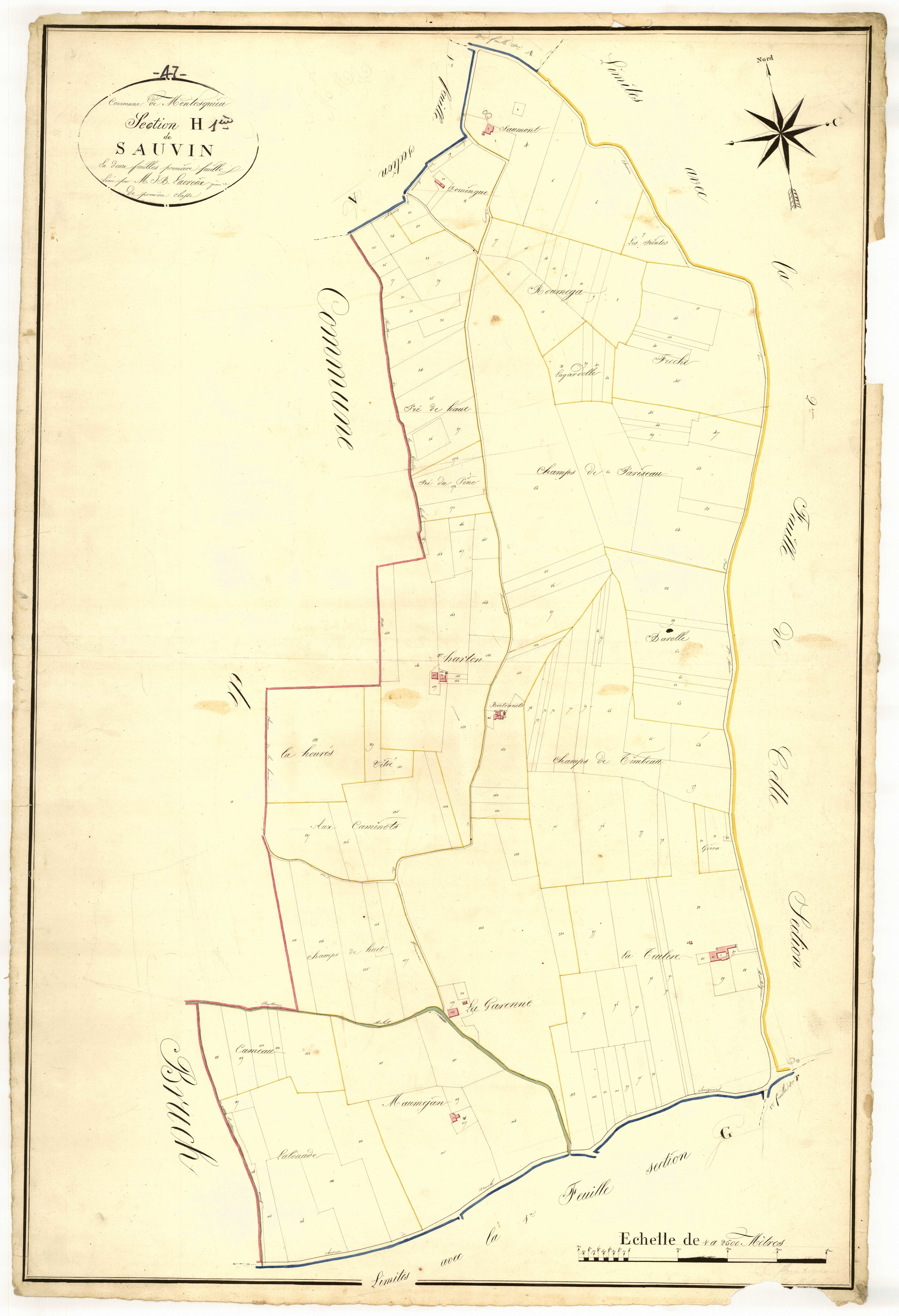 Plan napoléonien, atlas-H1 Sauvin, Montesquieu